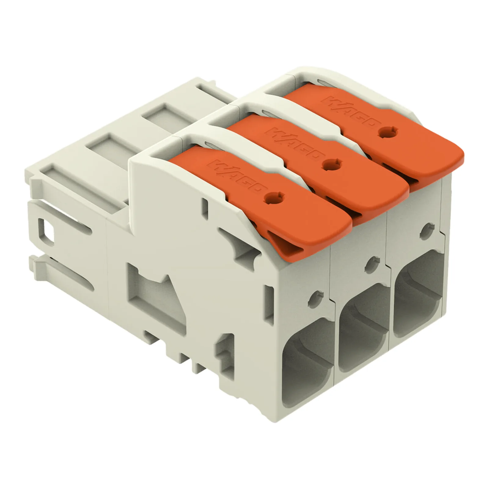 Conector Macho/ Push-in CAGE CLAMP® / 3 Polos / Paso 10.16 mm / 16 mm² / Accionamiento por Palanca / Contactos Plateados / 100% Protegido contra Error al Conectar / 1000 V / 76 A