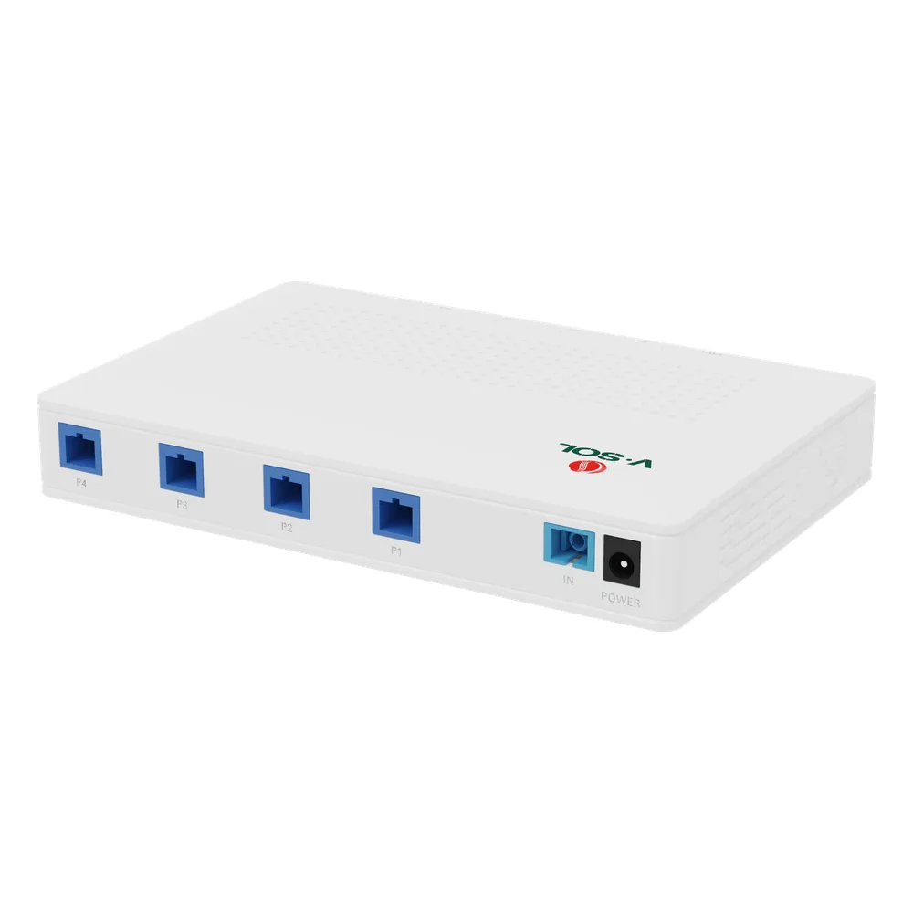 Splitter Activo 1x4 para Alimentación de 4 Dispositivos POF, puertos SC/UPC