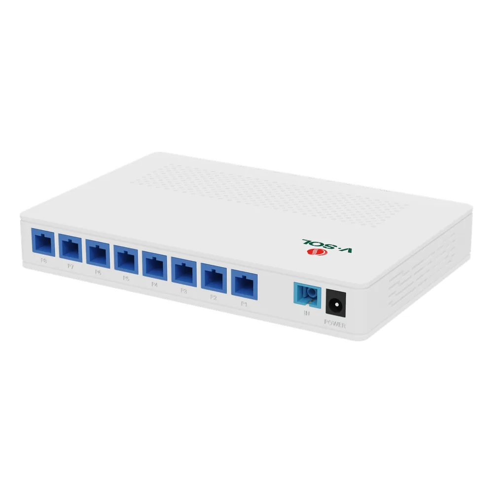 Splitter Activo 1x8 para Alimentación de 8 Dispositivos POF, puertos SC/UPC