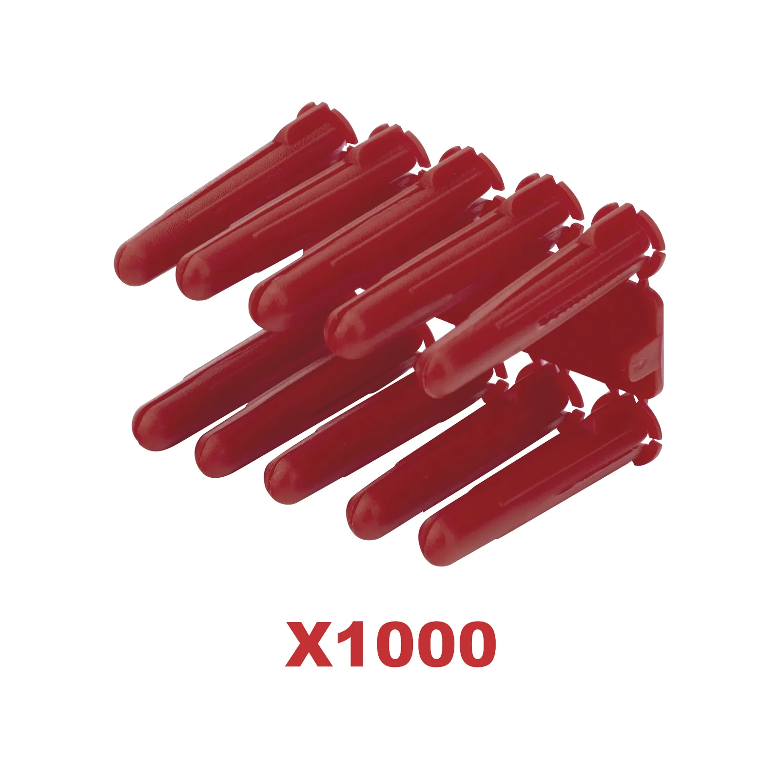 Taquete de 1/4 plástico paquete de 1000 piezas para fijar objetos con tornillo en muros y techos de concreto o superficies sólidas, compatible con tornillo TH10X de 10 x 1 1/2" (1103-14000)