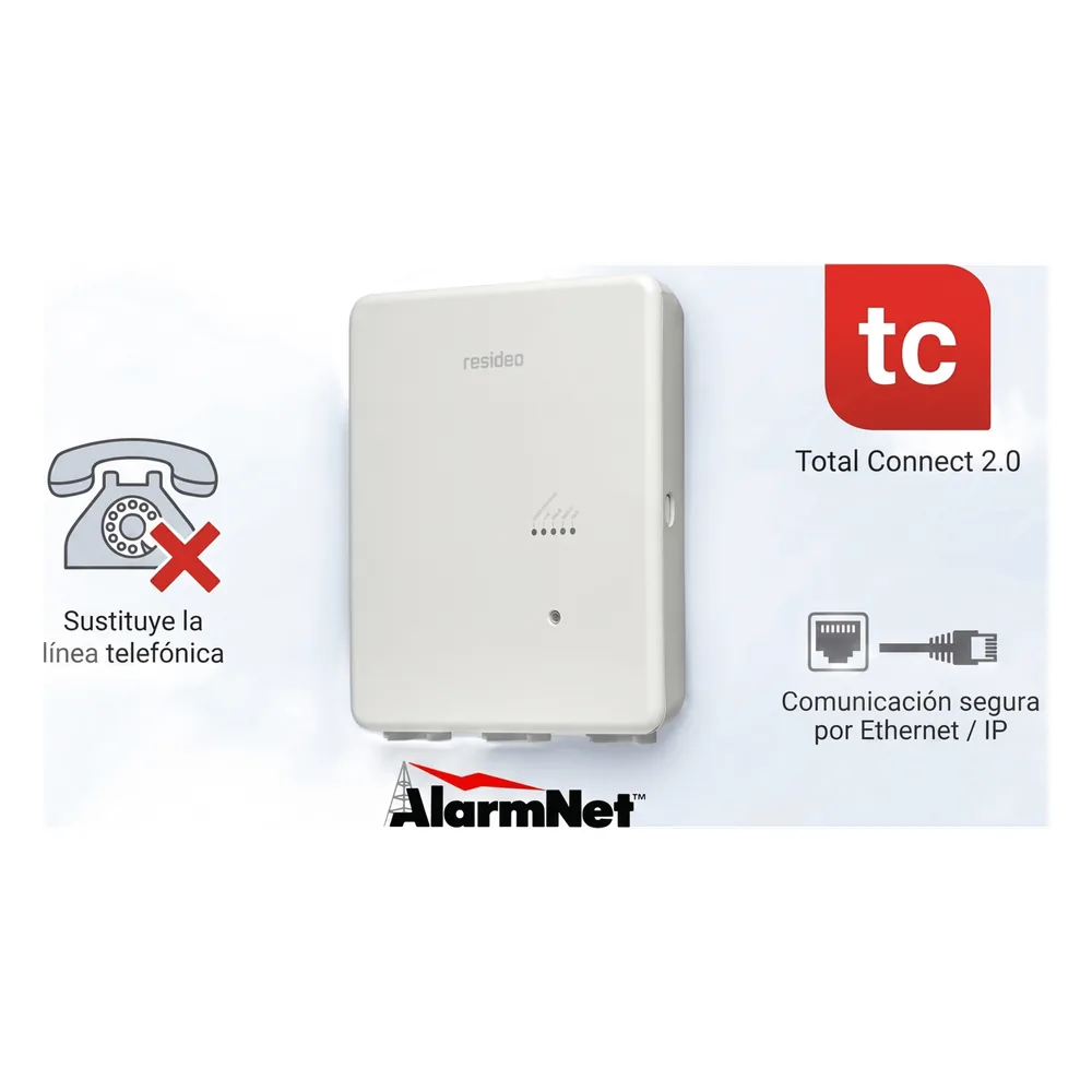 Comunicador de alarmas por Internet vía Ethernet o Wi-Fi opcional, compatible con paneles VISTA y sistemas DSC e Interlogix