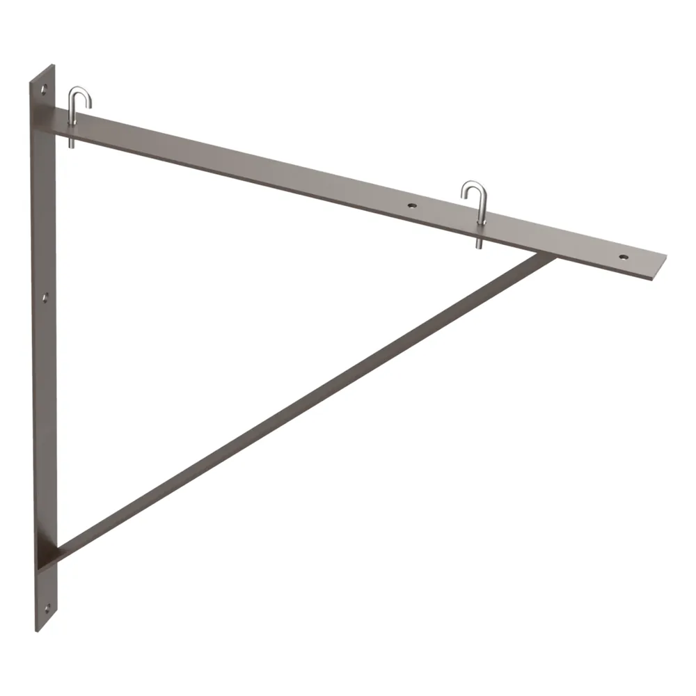 Kit de Soporte Triangular a Pared / Para Escalerillas de 15, 18 y 24 in (381, 457 y 610 mm) / Acero al Carbono Suave / Acabado en Polvo RAL 9005 / Incluye J-Bolt Kit / Espesor 5 mm