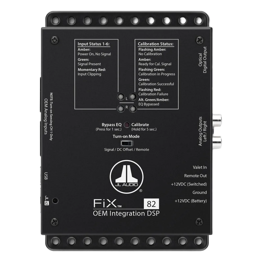 Procesador DSP de Integración OEM / 8 Canales de Entrada / 2 Canales de Salida / Tecnología FiX™ / Corrección de Señal de Fábrica / Restauración de Graves y Agudos / Para Sistemas de Audio Automotriz