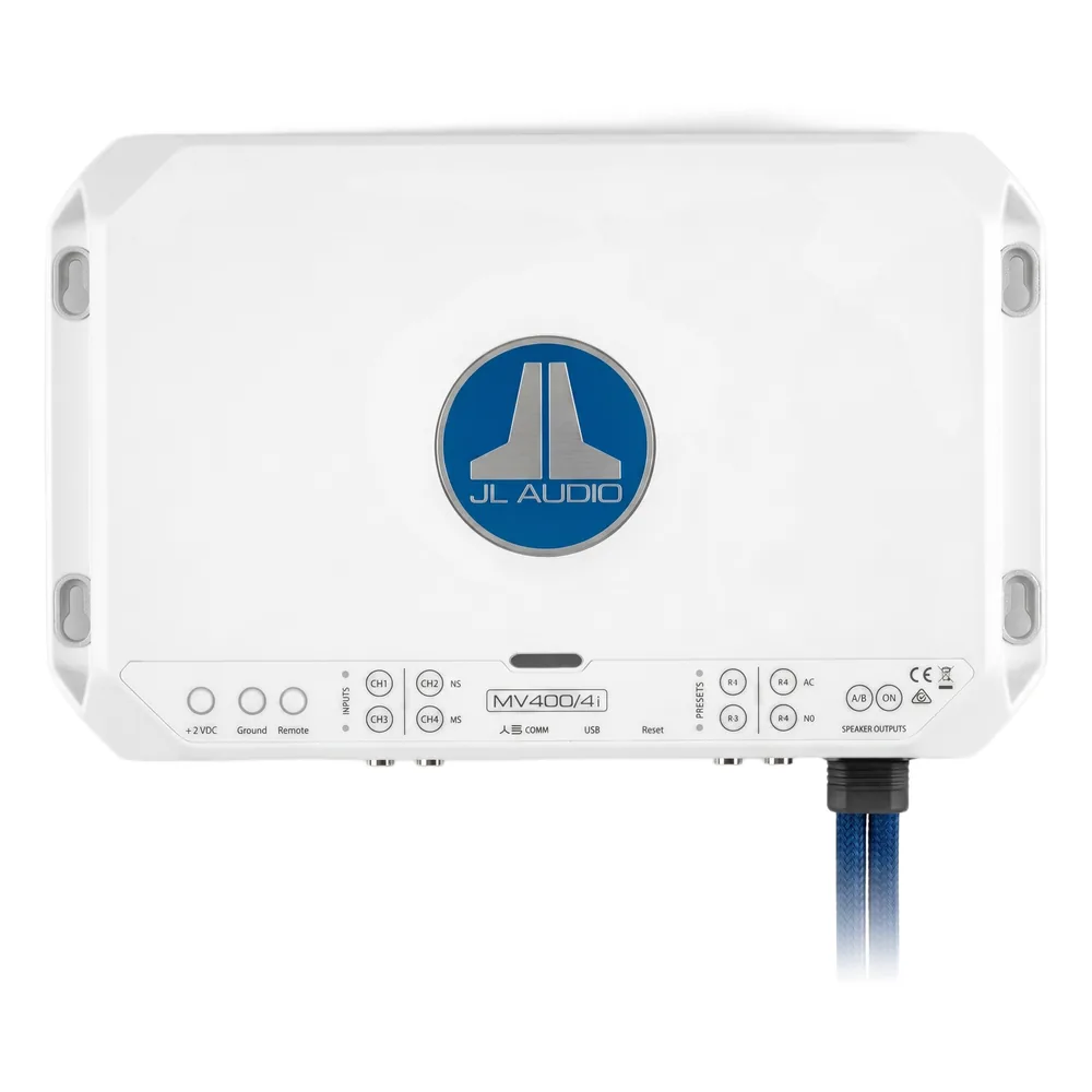 JL Audio MVi / Amplificador Marino 4 Canales / 400 Watts RMS / Clase D / DSP Integrado / MV400/4i