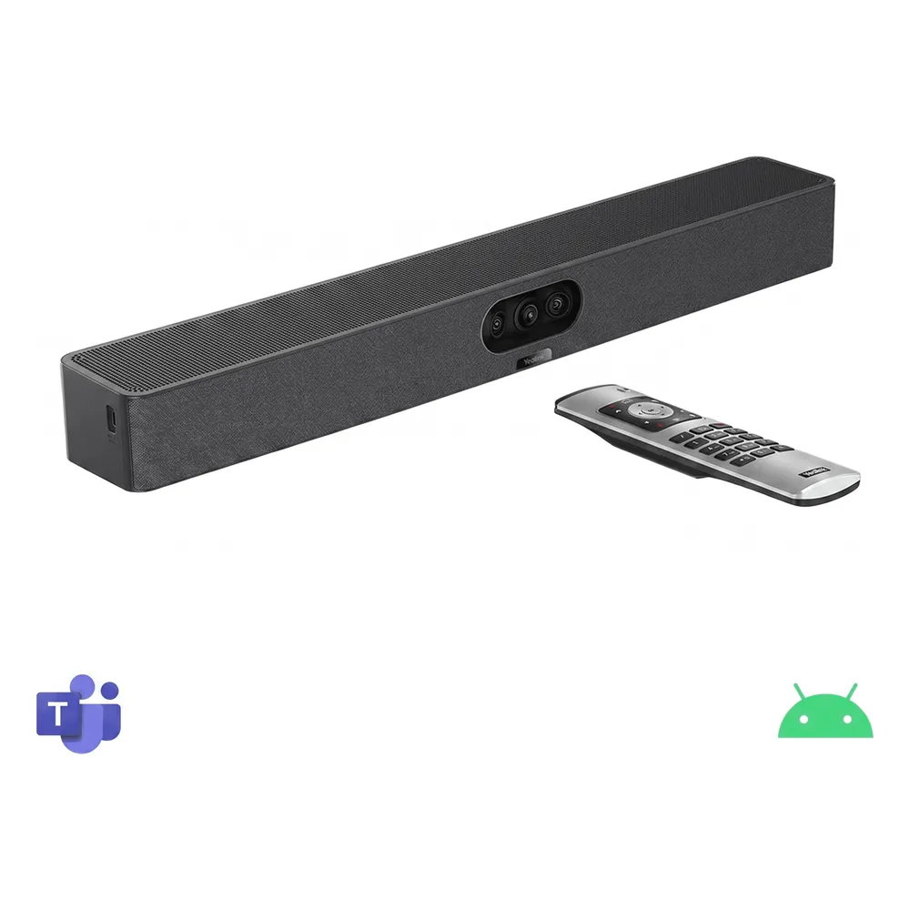 Barra de Videoconferencia A10 de Yealink para Salas Pequeñas con Android Integrado para Microsoft Teams y Modo BYOD - Incluye Control Remoto