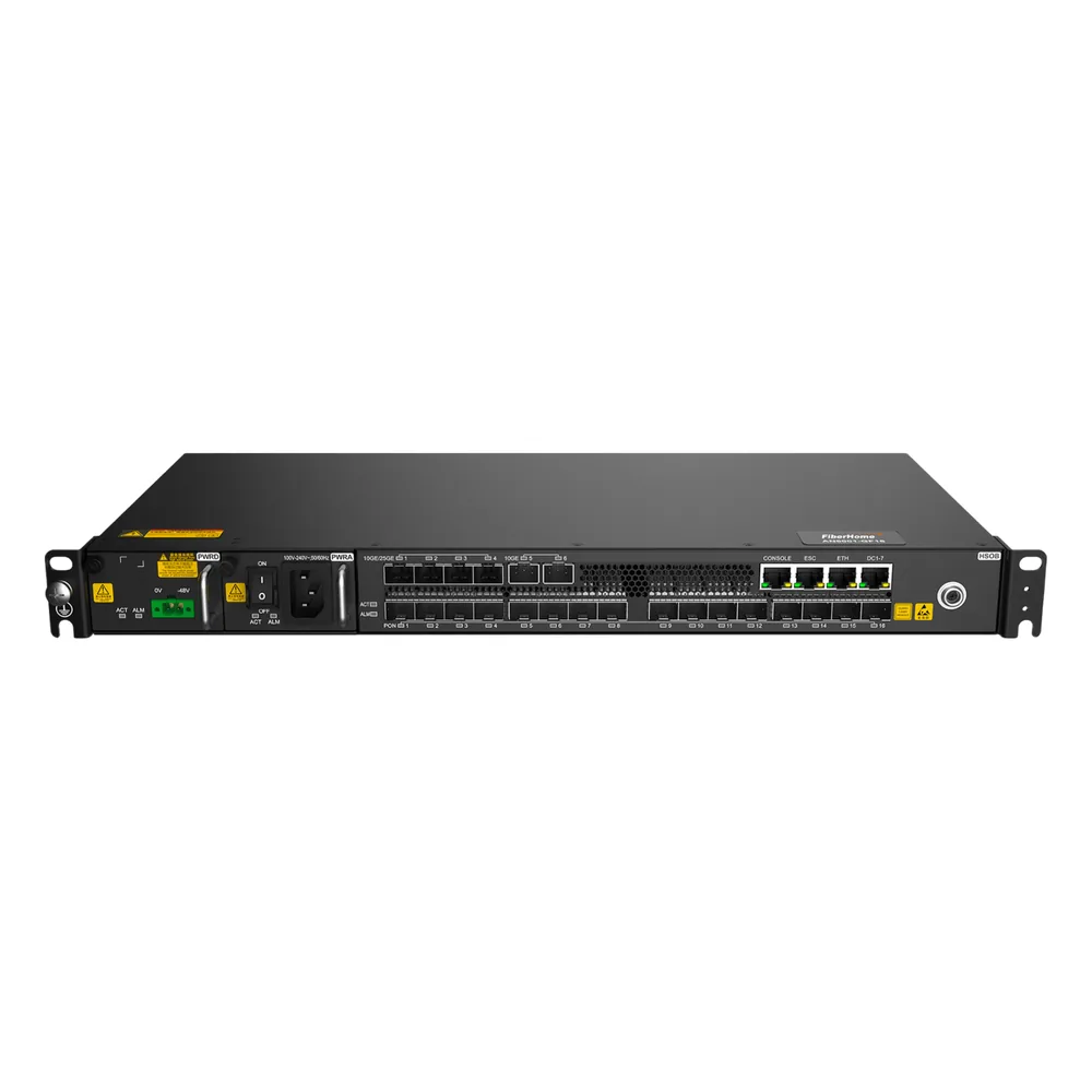 OLT Mini Box / 16 Puertos Agile-PON / 4 x 10GE/25GE + 2 x 10GE Uplink / 2048 ONUs / 1U / Soporte GPON-XG-PON-XGS-PON / Proteccion Tipo B/C / Alimentacion AC-DC Dual / -40 a 55 C