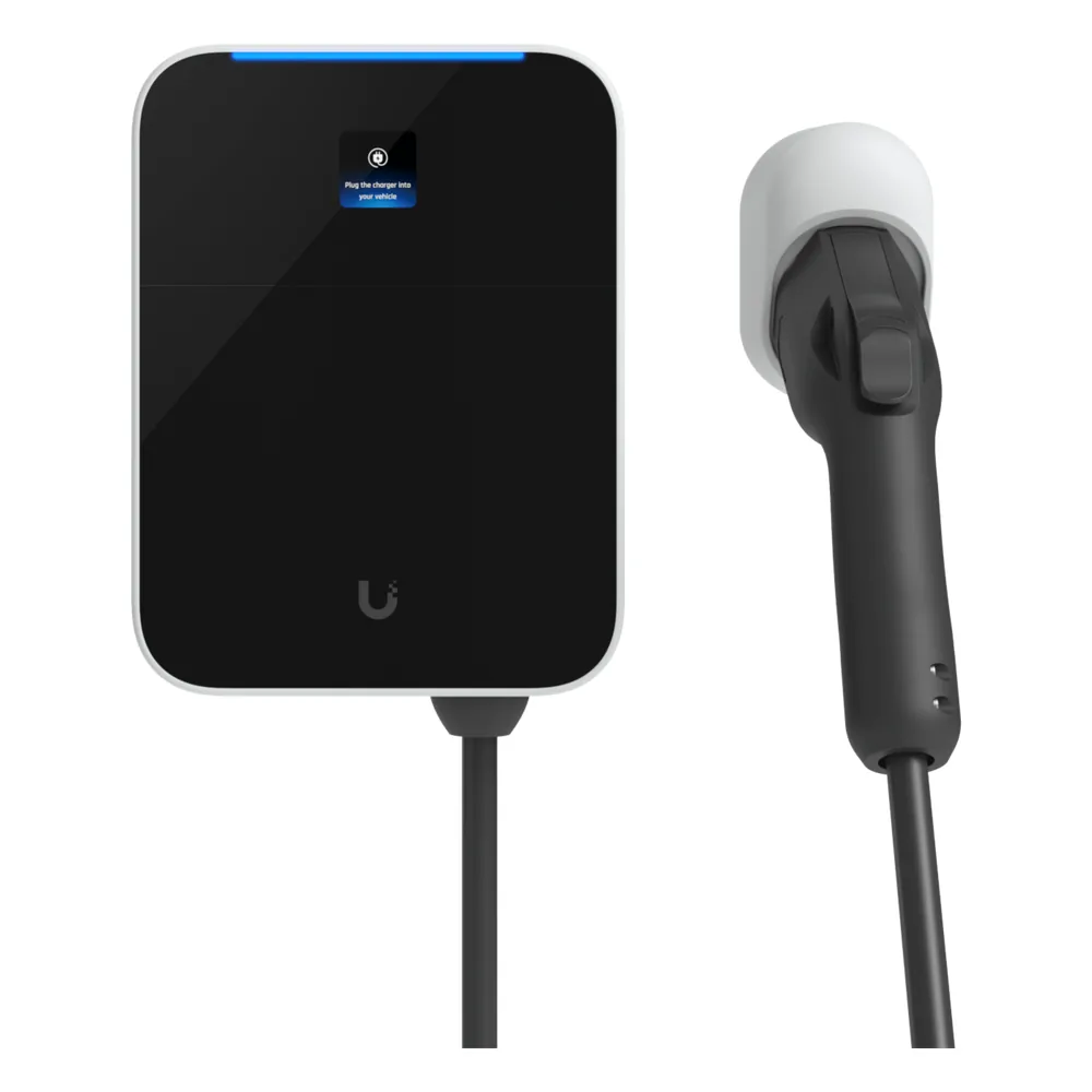 Estación de Carga EV UniFi Connect Lite / 11 kW Nivel 2 / Conector SAE J1772 / Intemperie Type 3R / Cable 7 m / Control de Acceso NFC / Gestión UniFi Connect