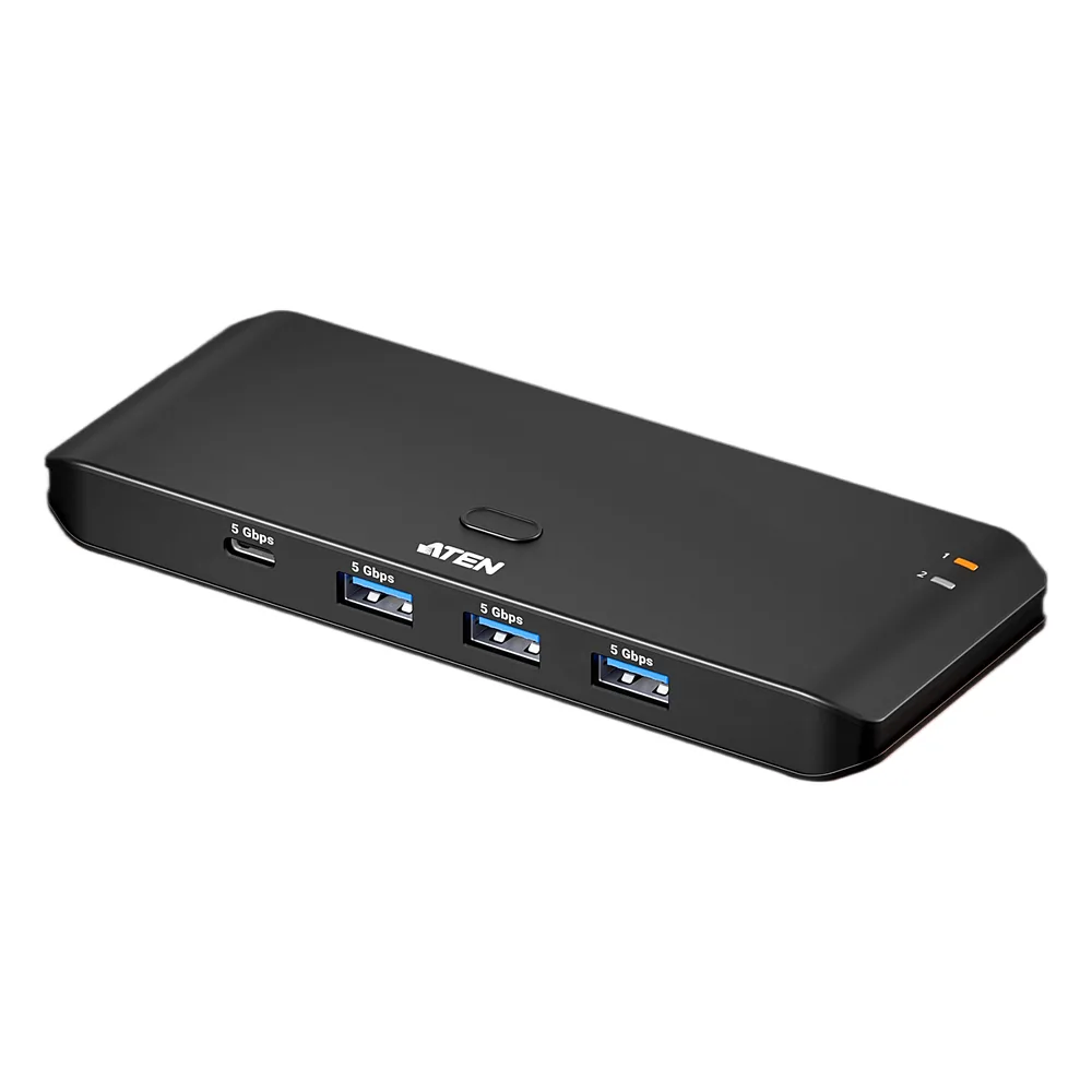Switch Compartido USB 3.2 Gen 1 2x4 | Tipo de Host A+C | 5 Gbps | Botón Integrado | Selector Remoto | Diseño Compacto | InstaSync