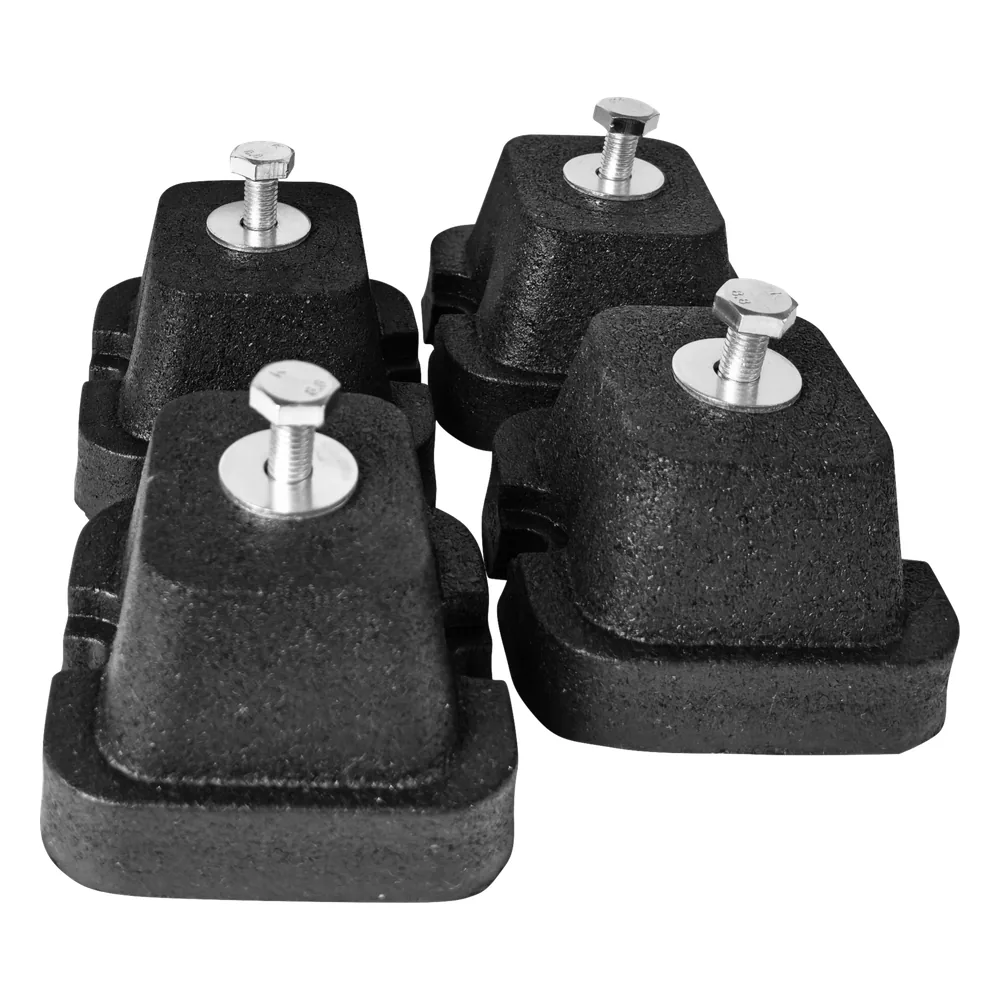 Kit de 4 Bases Antivibratorias para Minisplit / Carga 120 Kg / Montaje en Piso / Caucho de Alta Resistencia