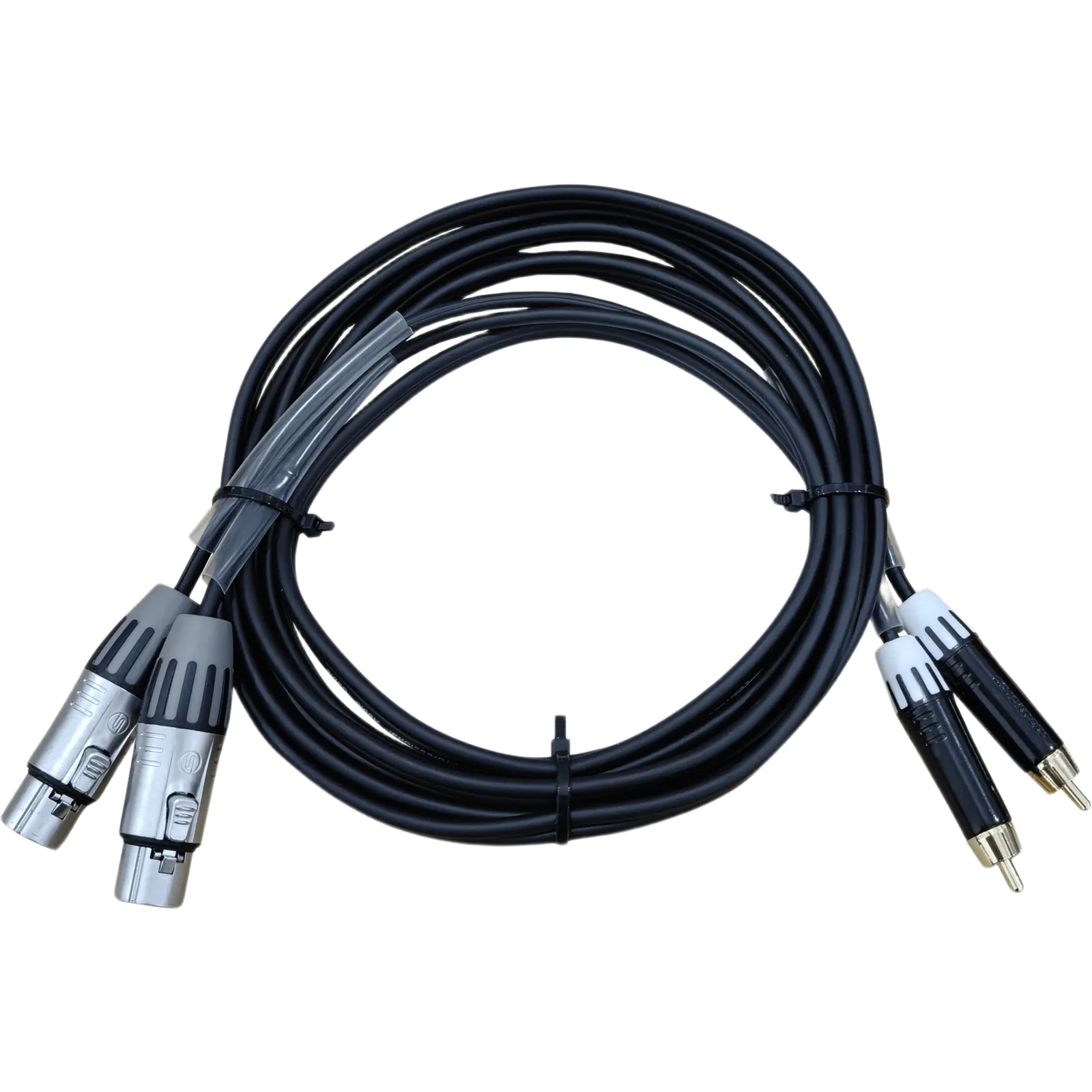 Cable de Audio | 2 XLR Hembra a 2 RCA Macho | Longitud 3m | Conector Seetronic MT380 - SCMF3