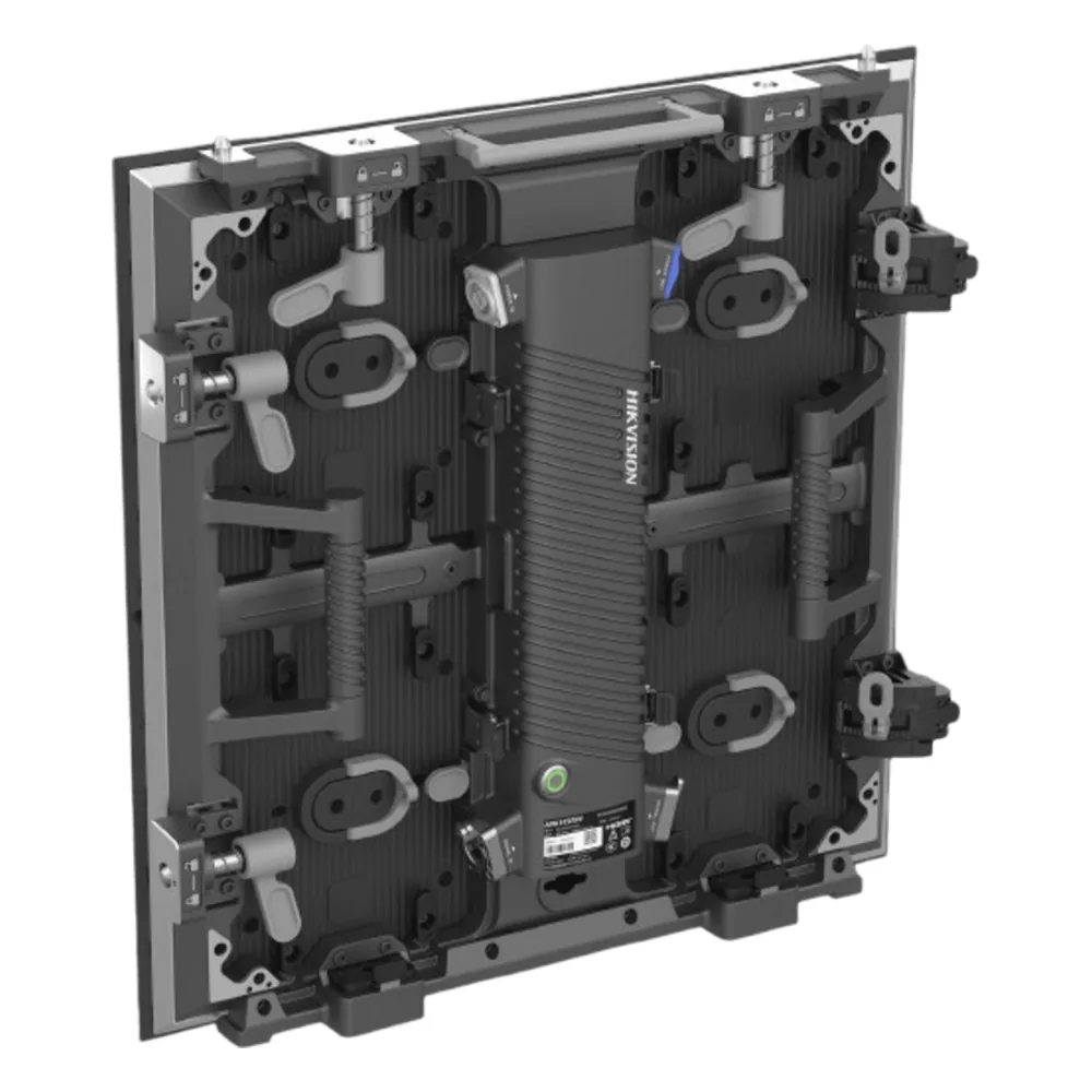 Gabinete LED / Serie Aries / 500×500 mm / Paso 2.9762 mm / Resolución 168×168 / Aluminio Fundido / IP65 / Sistema de Bloqueo Curvo y Cúbico / Liberación Rápida