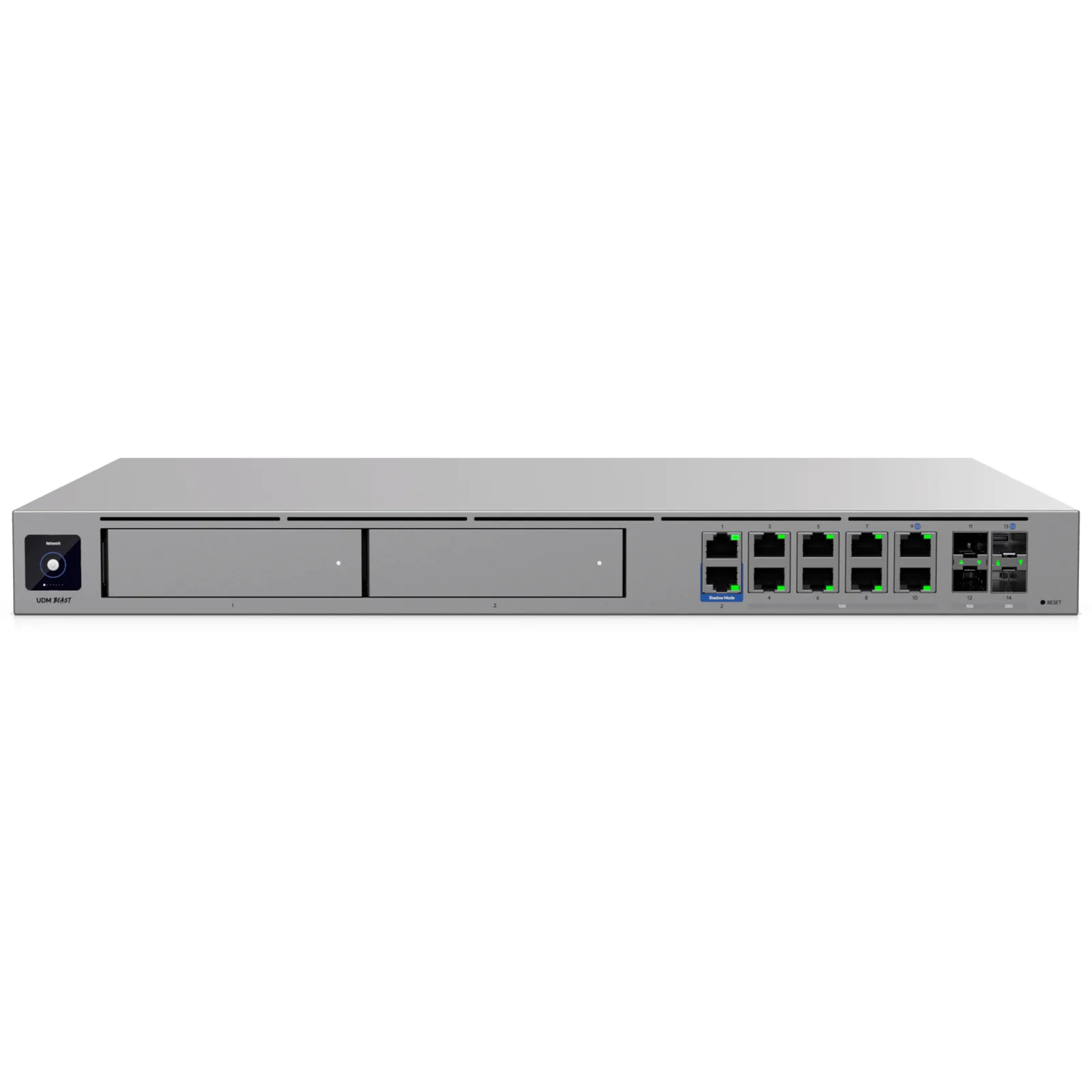 UniFi Dream Machine Beast – Cloud Gateway Empresarial con IDS/IPS 25 Gbps, 750+ Dispositivos, 7,500 Clientes, 2 Bahías NVR 3.5\", WAN 25G SFP28 y 8 Puertos 10GbE