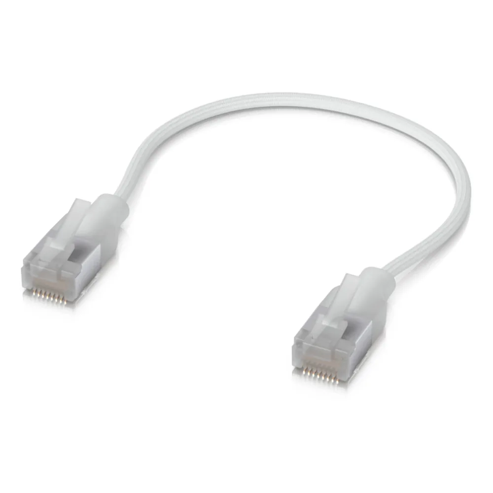 Patchcord UniFi Premium Cat6A de 15 cm (0.5 Pies), hasta 10G / Soporta hasta PoE+++ / Conector RJ45 Transparente para Mejores Efectos de Luz Etherlighting