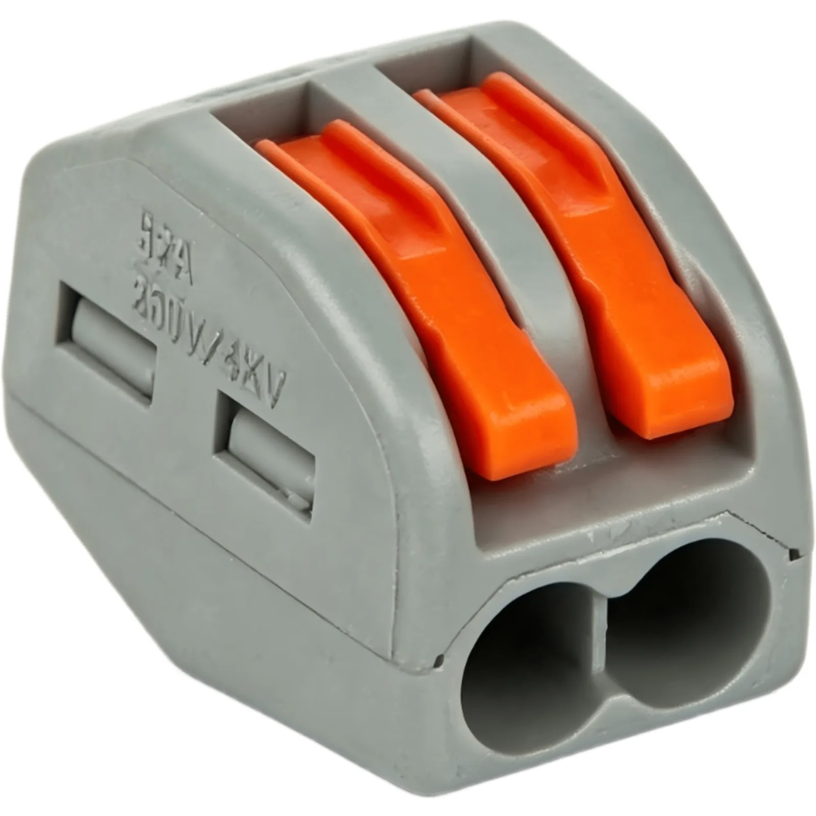 Conector Rápido Push-in con Palanca para Empalmes Eléctricos / Reutilizable y sin Herramientas / 2 Vías / 32 A / Paquete con 100 Piezas