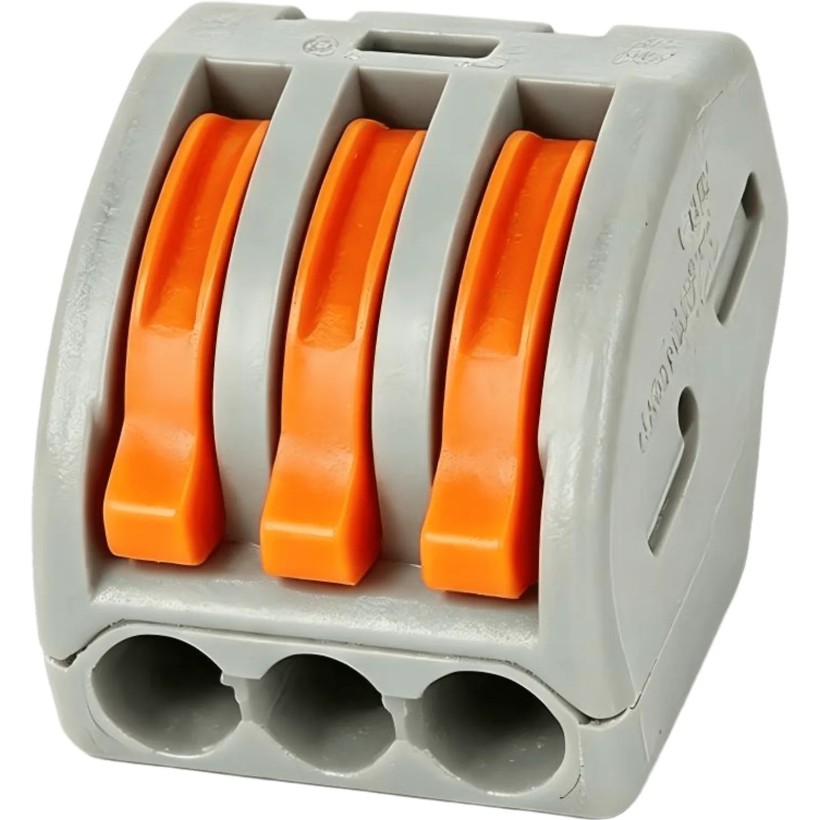 Conector Rápido Push-in con Palanca para Empalmes Eléctricos / Reutilizable y sin Herramientas / 3 Vías / 32 A / Paquete con 100 Piezas