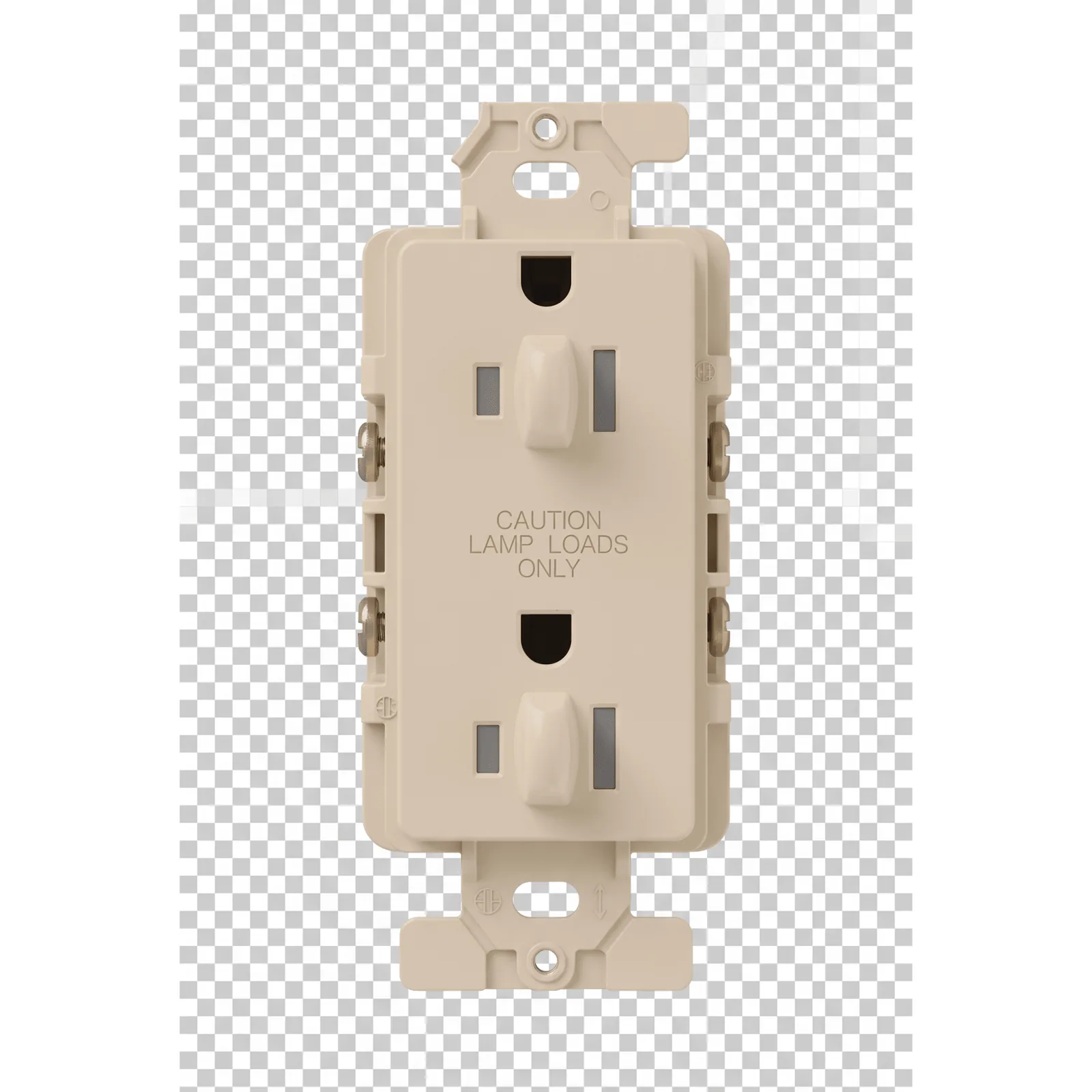 Tomacorriente dúplex de 15 A y 125 V estilo decorador, línea Satin Colors en acabado Toupe, complemento para controles y placas Lutron; placa se vende por separado