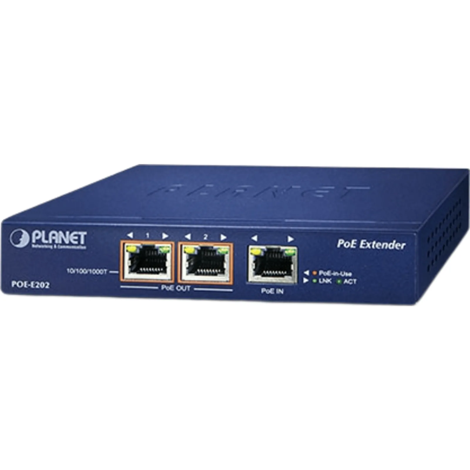 Extensor PoE Gigabit / 1 Puerto PoE+ a 2 Puertos 802.3af/at / Hasta 200 Metros / Metal / Plug and Play / Montaje en Pared