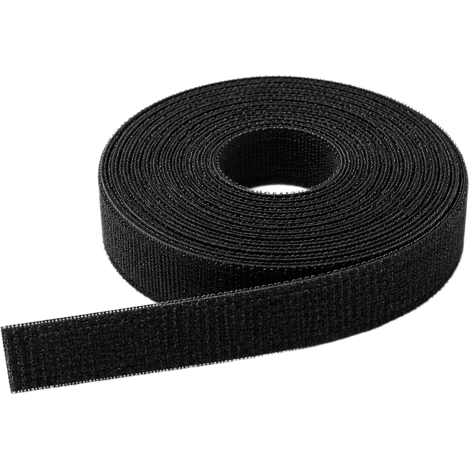 Rollo de Cinta de Contacto Continua para Organización de Cables / Reutilizable, Ajustable y Autoadherente / Color Negro / 16 mm × 50 m