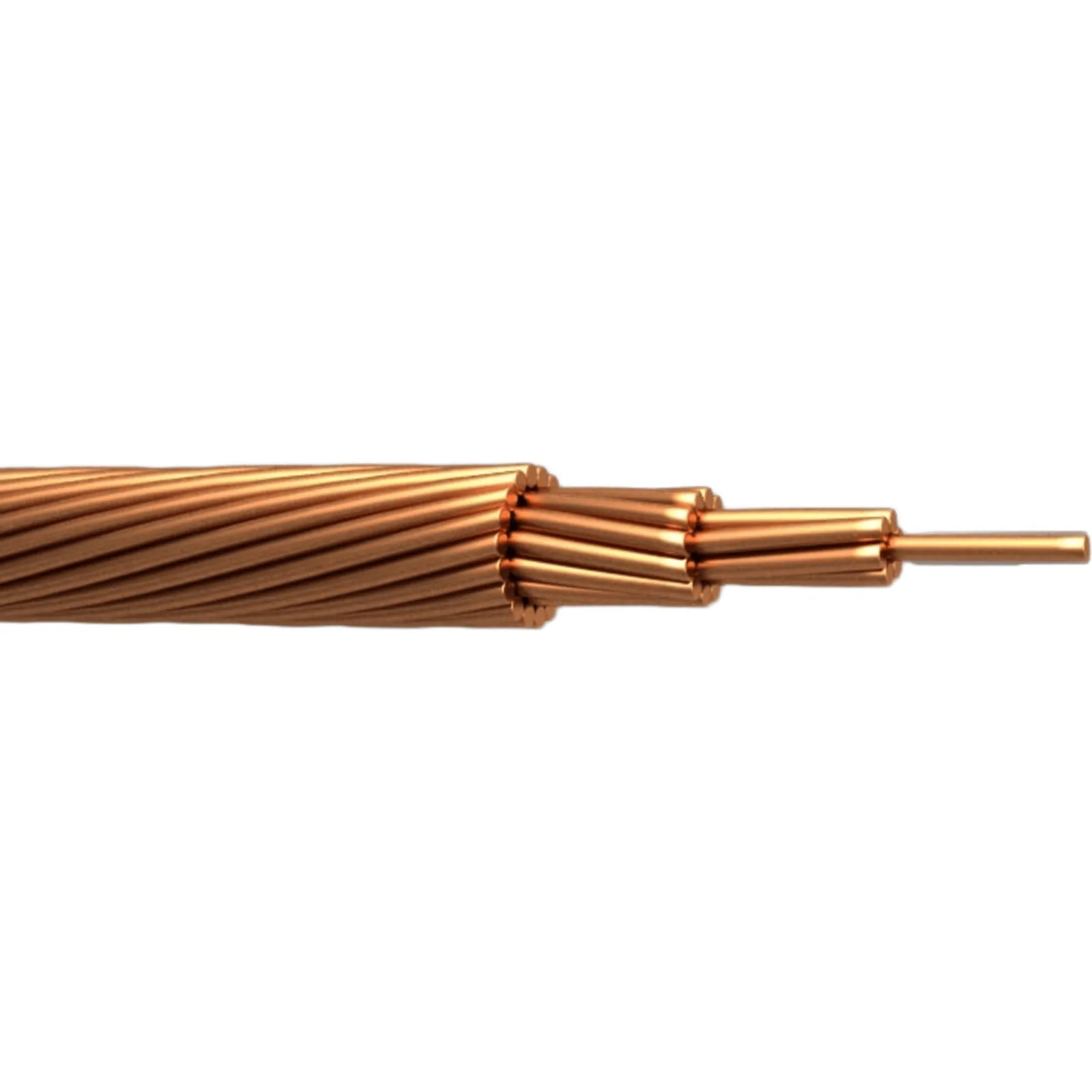 Cable de Cobre Desnudo | Calibre 4/0 AWG EN 7 HILOS | Construcción Concéntrica | Alta Conductividad Eléctrica | Uso en Líneas Aéreas y Puestas a Tierra