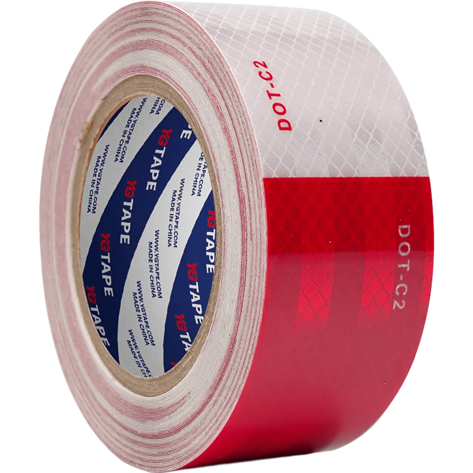 Cinta Adhesiva Reflejante Antiderrapante de PVC / Color Rojo y Blanco / Espesor 0.8 mm / Ancho 50 mm / 5 m de Largo
