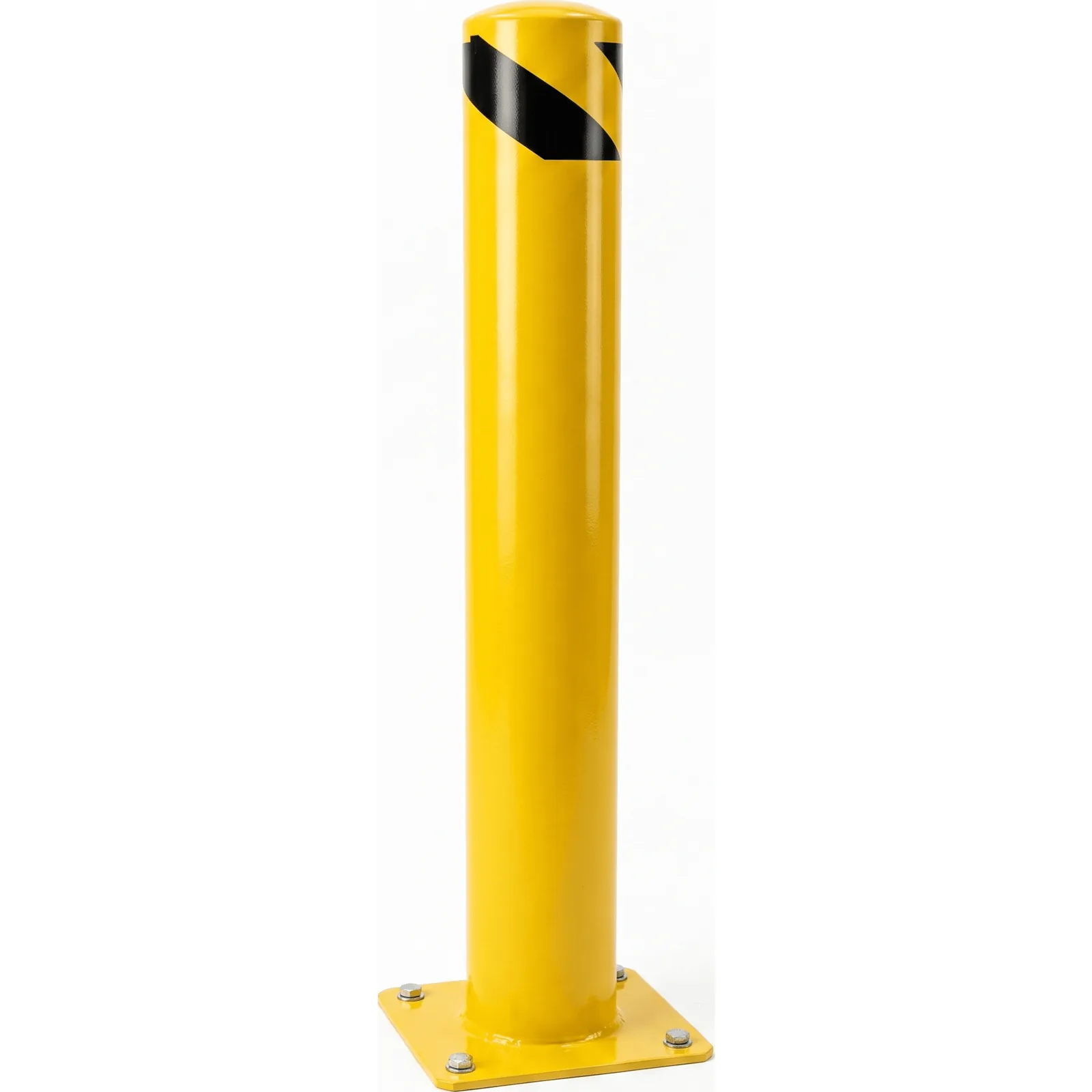 Bolardo Fijo de Acero / Diámetro 114 mm x Altura 1250 mm x Pared 2 mm / Base Soldada 150 x 150 mm / Pintura en Polvo