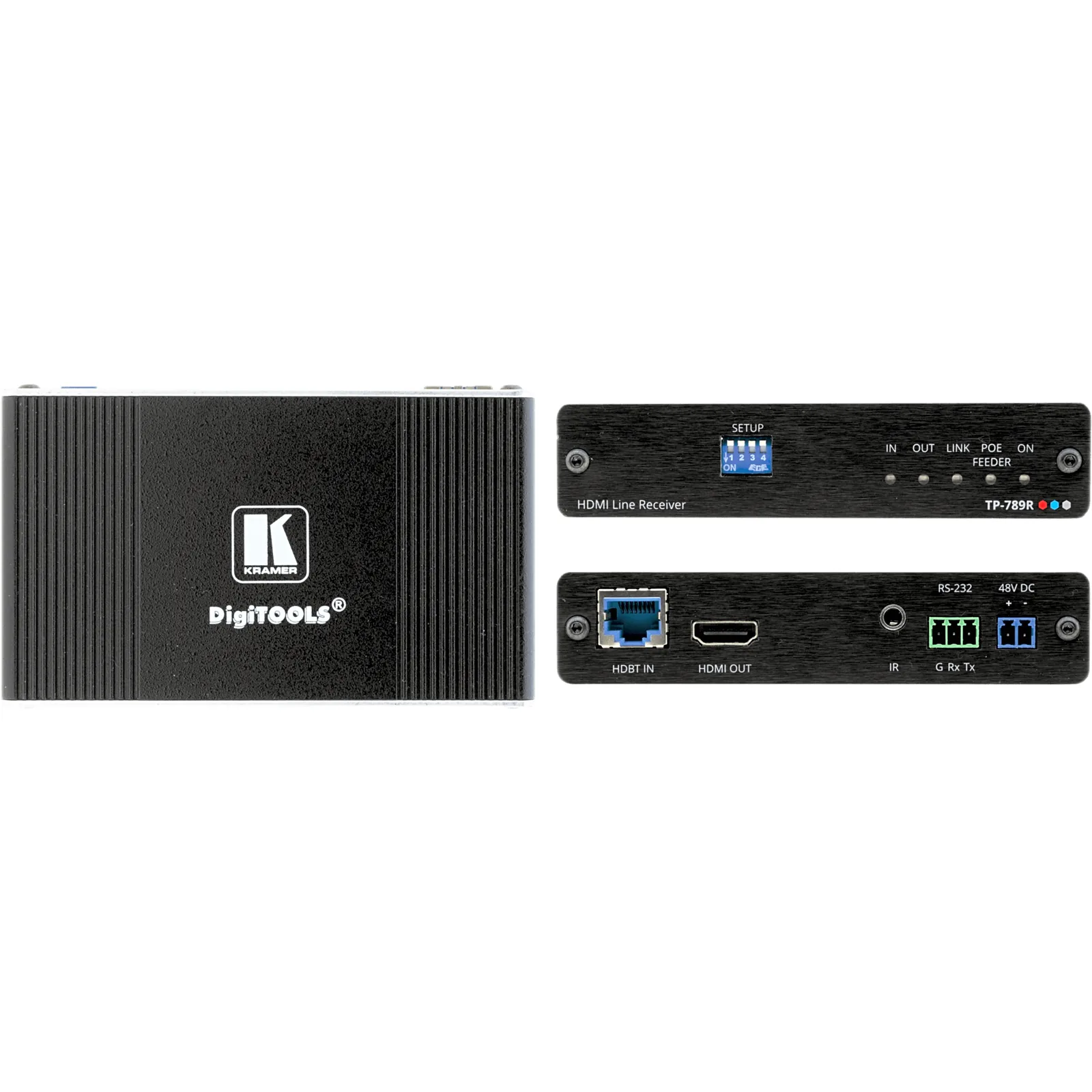 Receptor HDBaseT | 4K60 4:2:0 HDMI | Bidireccional PoE | RS-232 e IR | Largo Alcance
