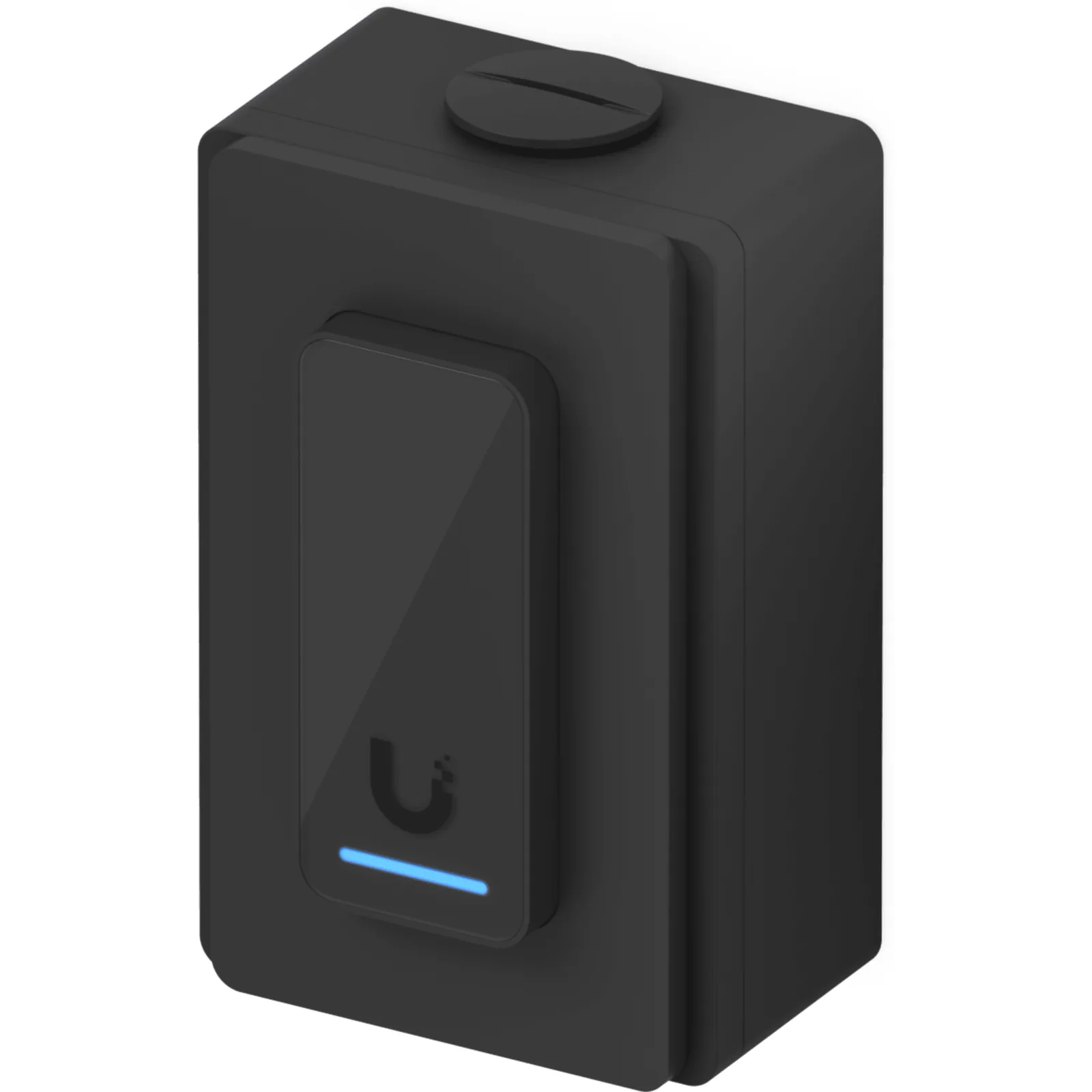Caja de conexiones para lectores de acceso UniFi y visores de intercomunicación que admite montaje en superficie plana y fijación a conductos de 3/4". Color Negro
