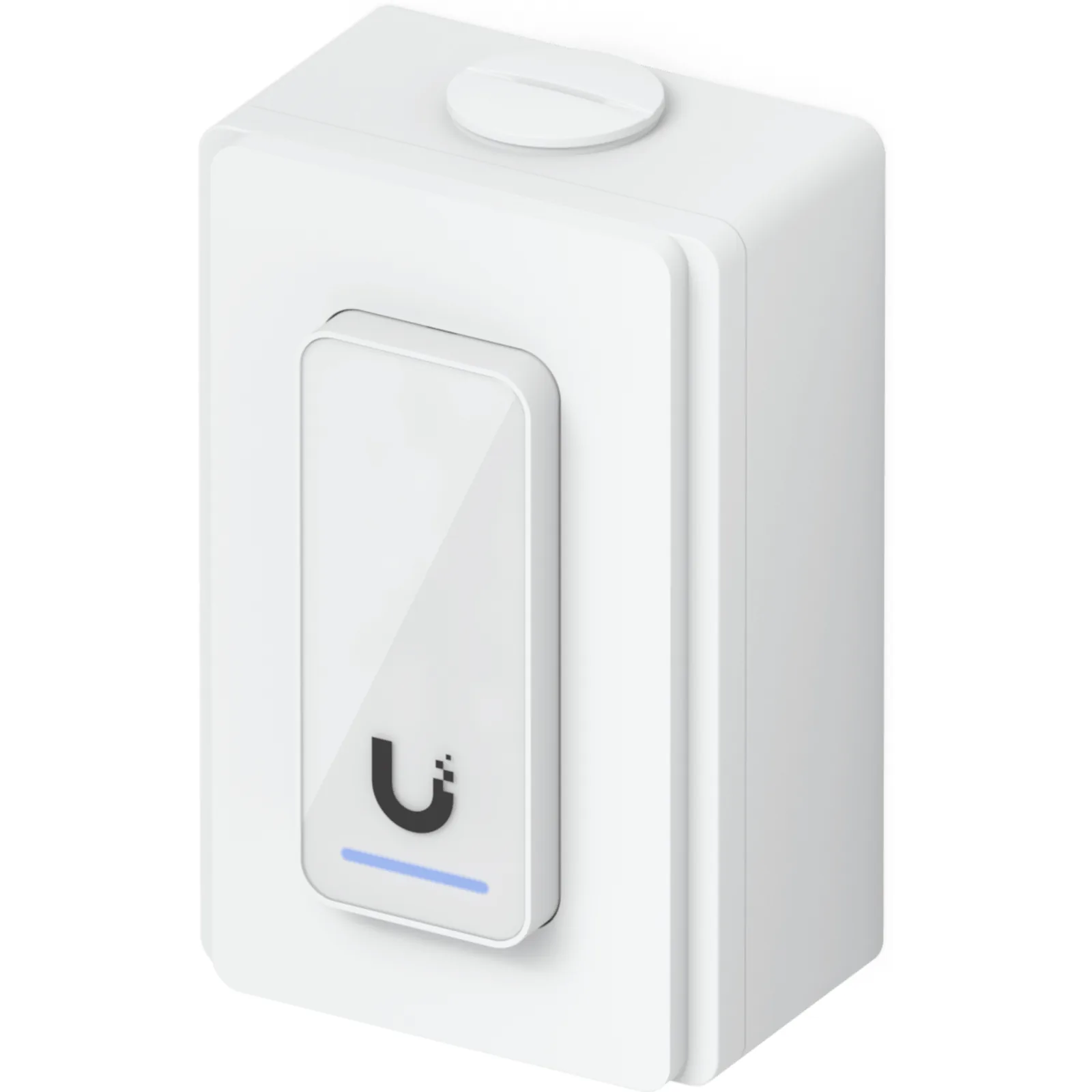 Caja de conexiones para lectores de acceso UniFi y visores de intercomunicación que admite montaje en superficie plana y fijación a conductos de 3/4". Color Blanco