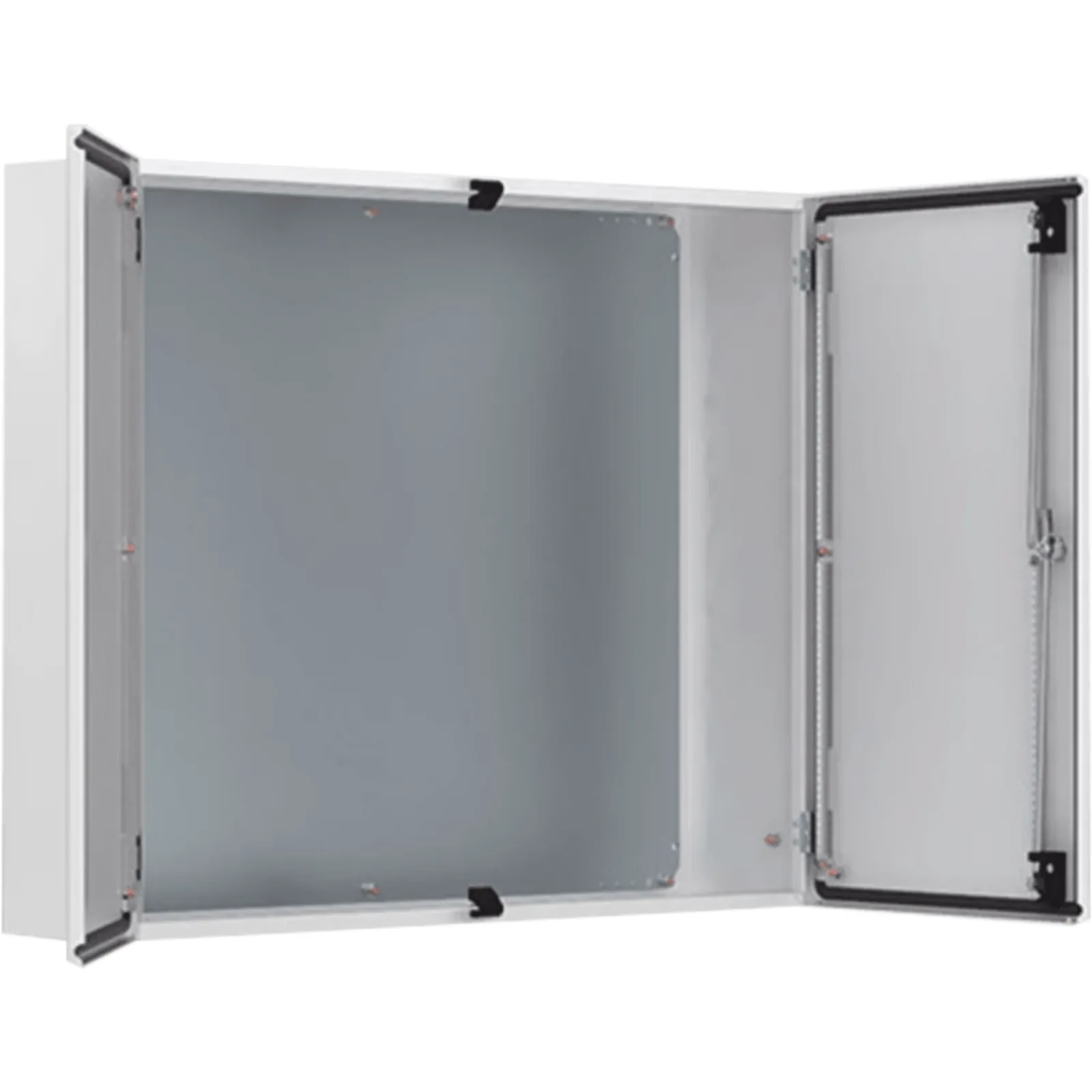 Gabinete de Doble Puerta MAD / 1000 x 1000 x 300 mm (39.37 x 39.37 x 11.81 in) / NEMA Tipo 12 / IP55 / IK10 / Acero Dulce 1.5 mm / Placa de Montaje Incluida / Gris Claro RAL 7035