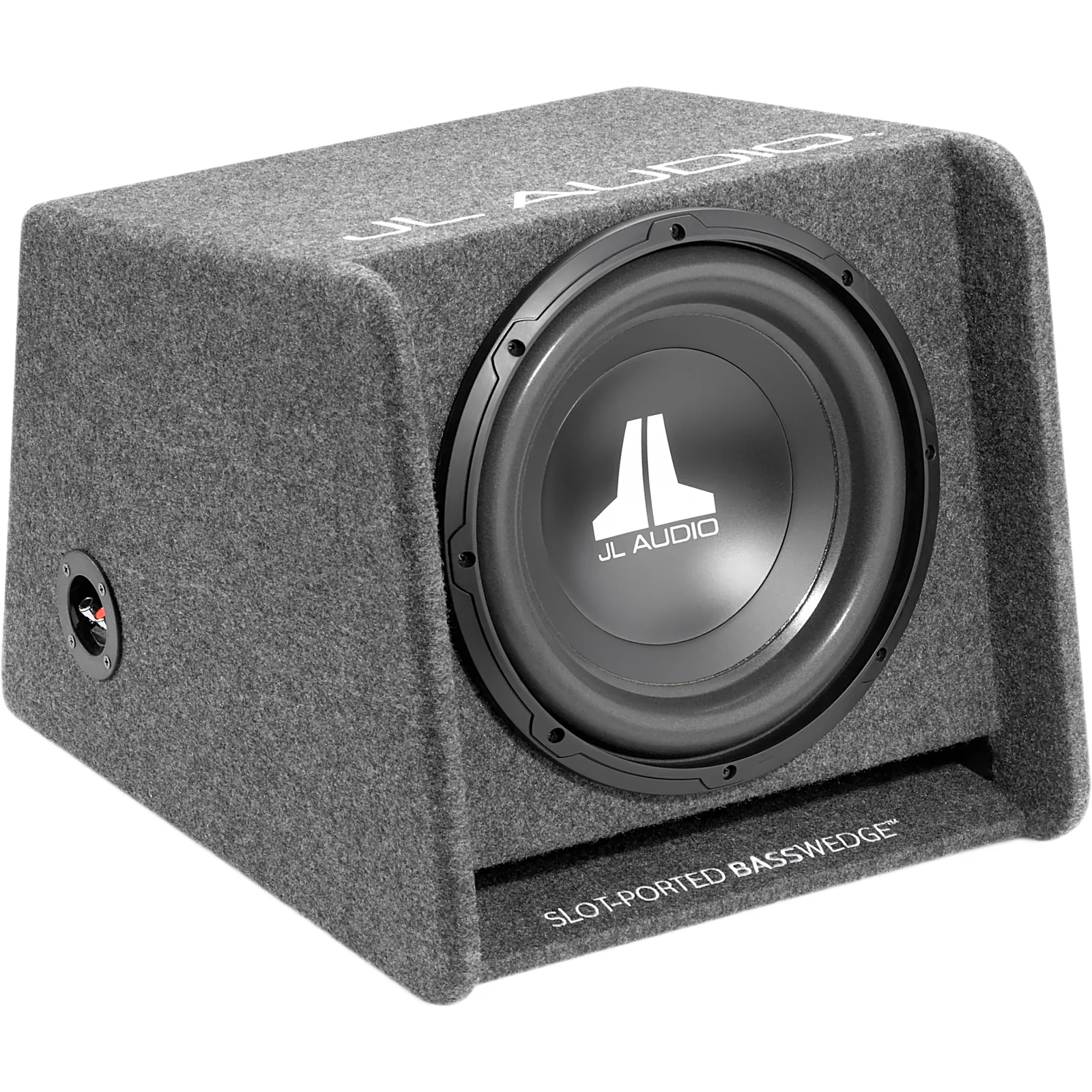 Subwoofer para automóvil / Carcasa BassWedge™ / Driver W0v3 de 10 pulgadas (25.4 cm) / 300 W RMS / 4 Ohmios / Respuesta 30 Hz - 200 Hz / Perfil Bajo / MDF con Alfombra