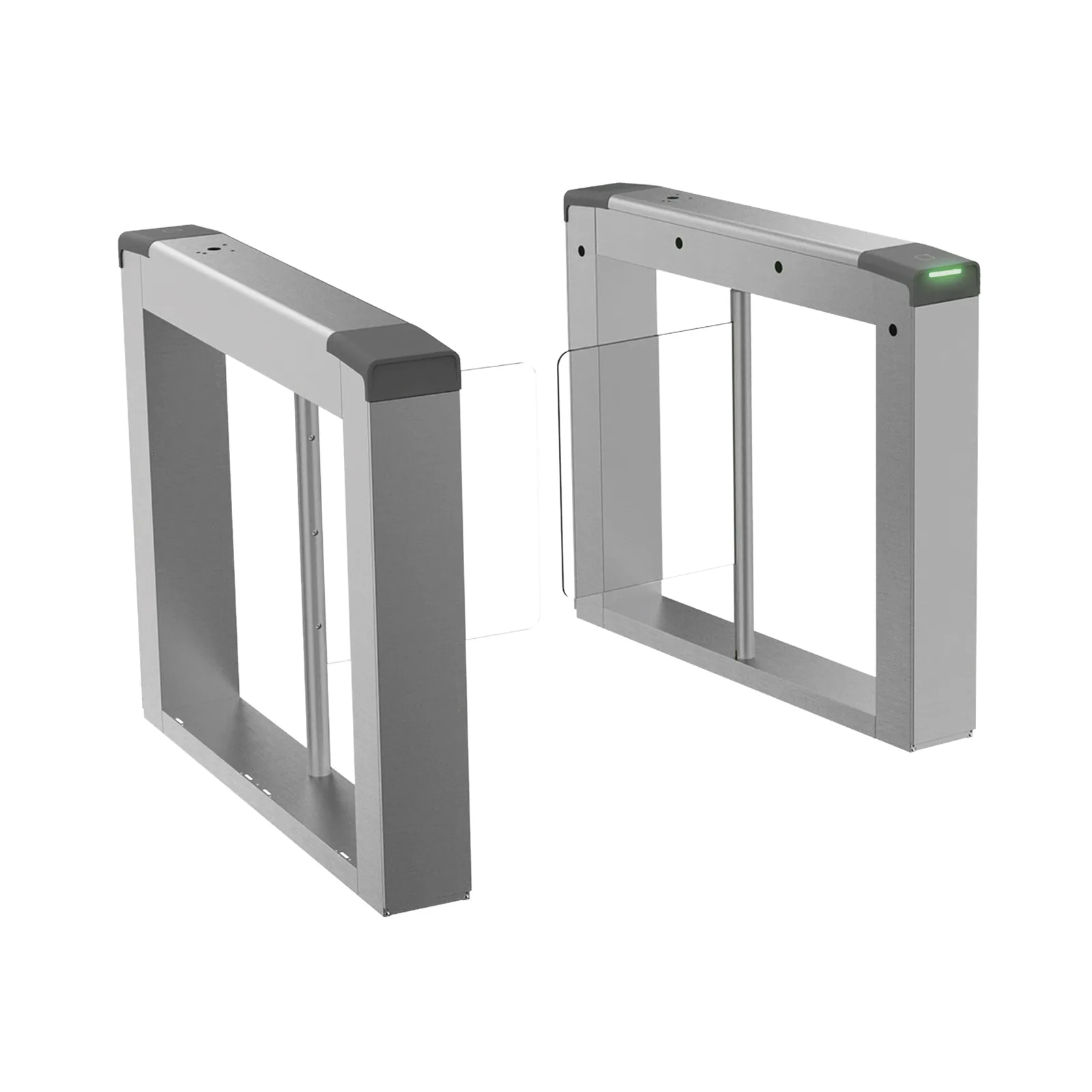 Torniquete Swing para EXTERIOR / ALETAS POR SEPARADO para Carril Seleccionable de 65 o 90 cms / Acero Inoxidable SUS304 / Motor Brushless / Capacidad 20-60 Personas por Minuto / 3,000,000 MCBF / Compatible con Reconocimiento Facial