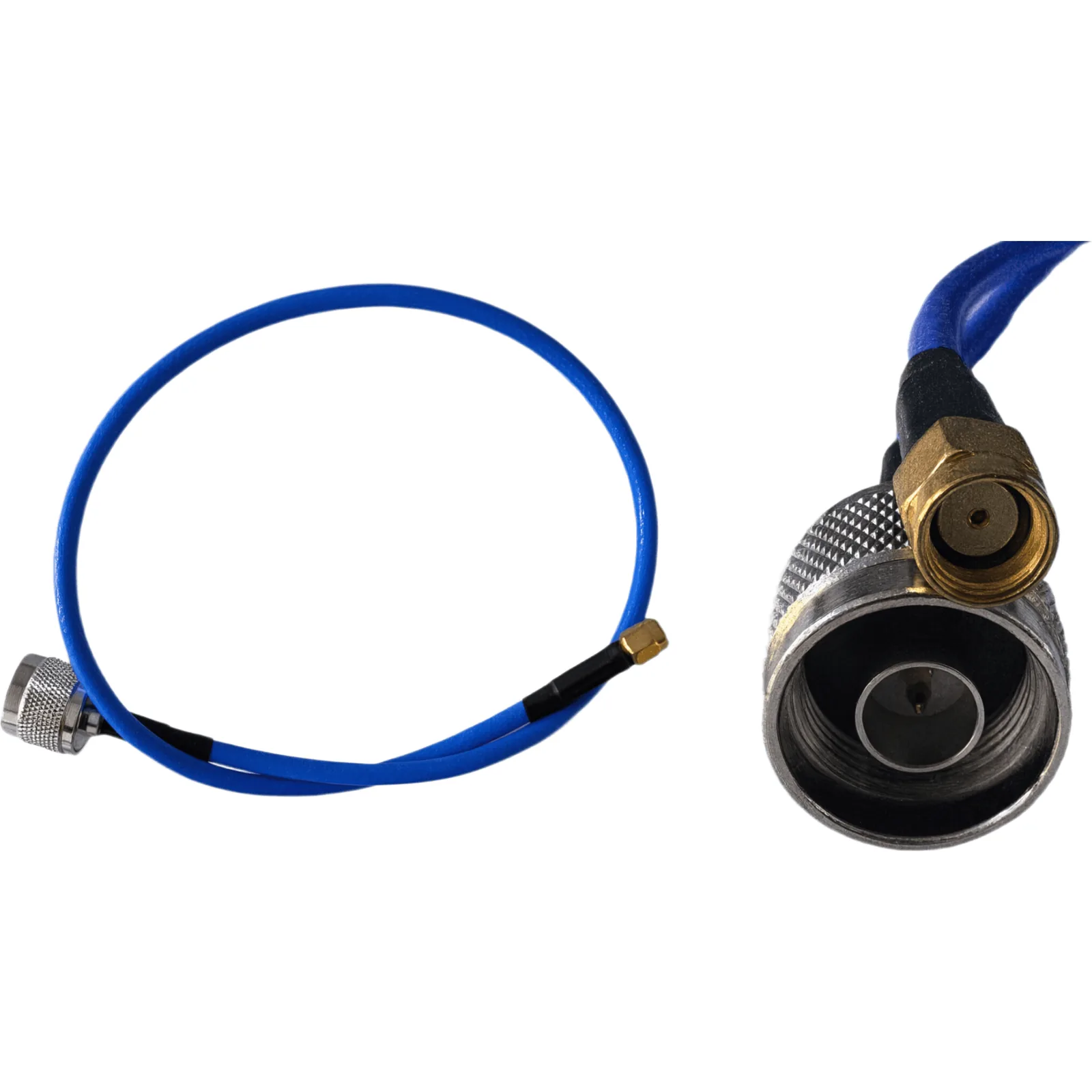 Cable Coaxial de Baja Pérdida / Jumper 50 cm / N - RPSMA / 50 Ohm / DC - 6 GHz / VSWR ≤1.25 / Baja Atenuación / Cubierta Azul / IEC 60169