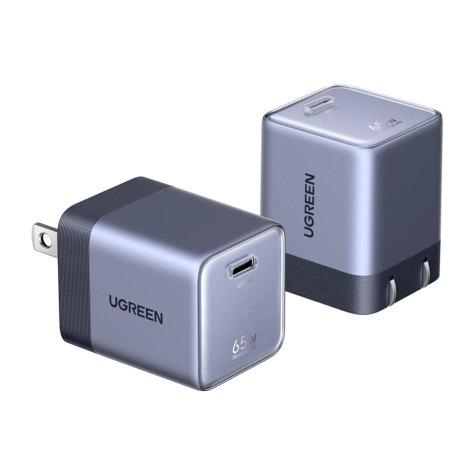 Cargador Rápido GaN 65W / 1 Puerto USB-C / Ultra-Compacto / Enchufe Plegable / GaNInfinity / Thermal Guard
