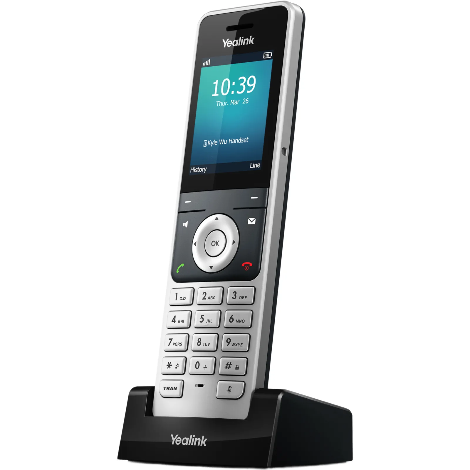 Teléfono Inalámbrico DECT Yealink W56H para Bases W70B W80 y W90 con Pantalla a Color Audio HD y Batería de 30 Horas