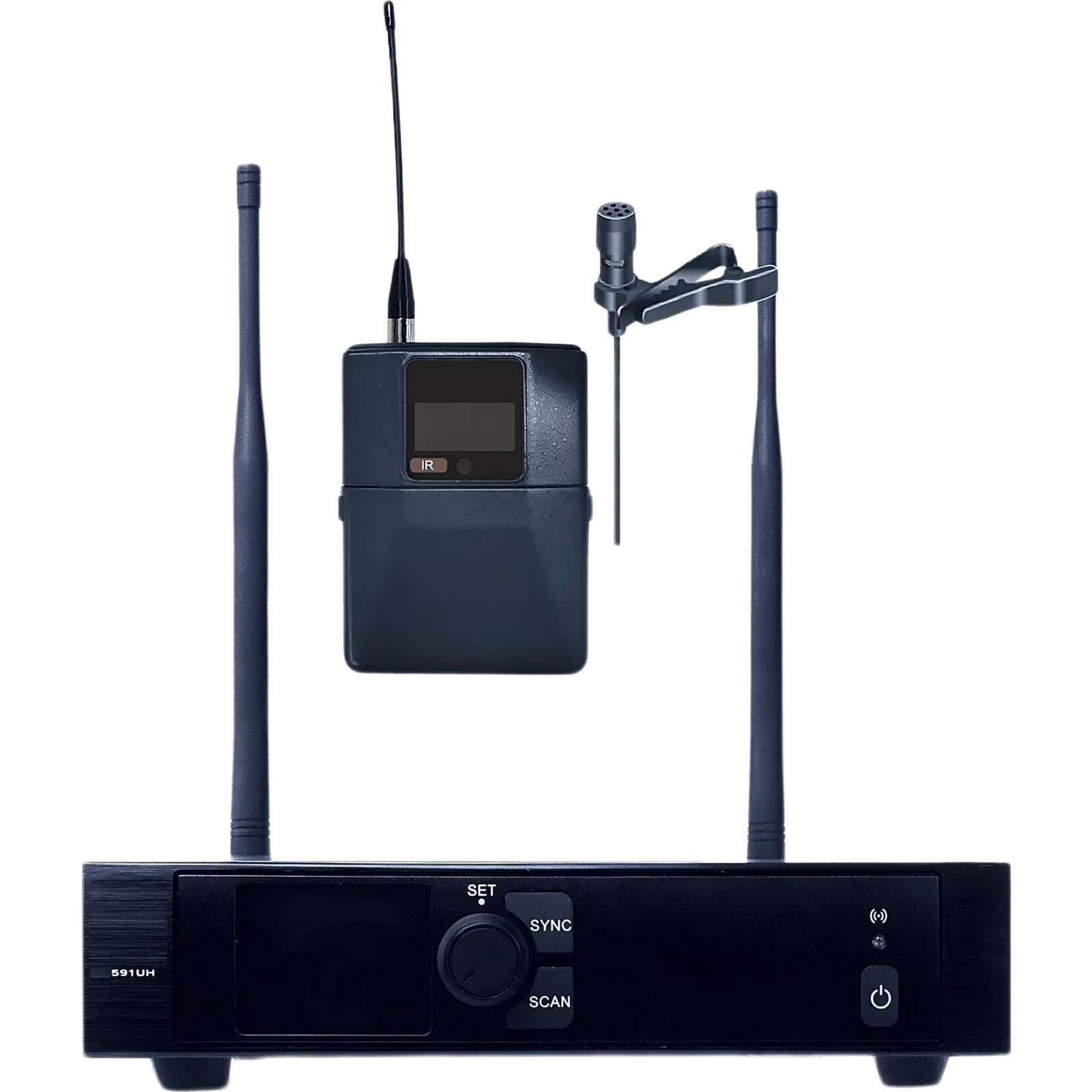 Sistema de Micrófono Inalámbrico | Receptor Un Canal U-Band 540-690 MHz | Micrófono de Solapa Digital | Modulación PI/4-DQPSK | Pantalla TFT-LCD 2.2" | Encripción de Audio | Autonomía >10 Horas