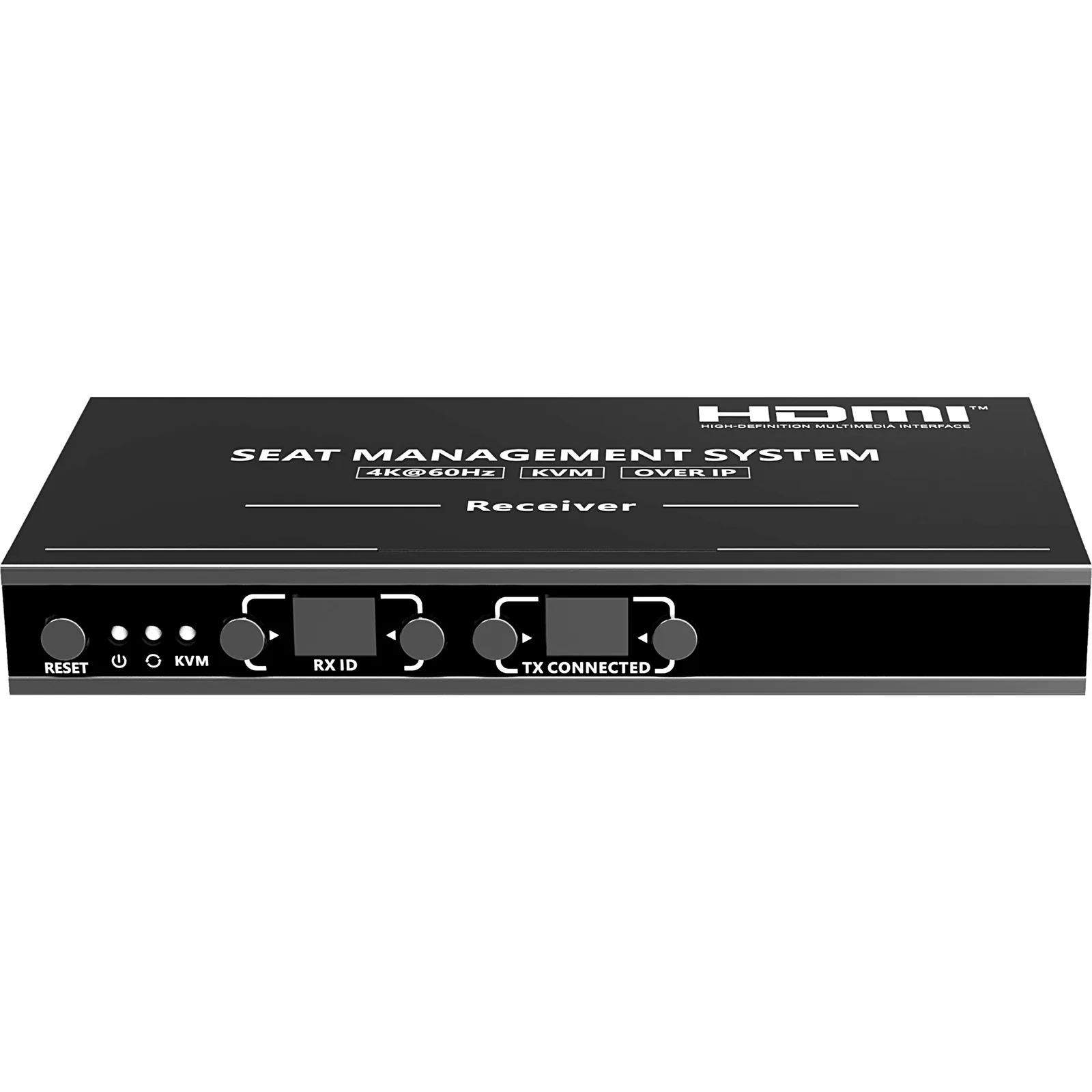 Receptor KVM por IP | 4K@60Hz | 120 m con PoE | Loop-out | Multiview y Videowall | HDMI 2.0 | USB 2.0 | Metálico