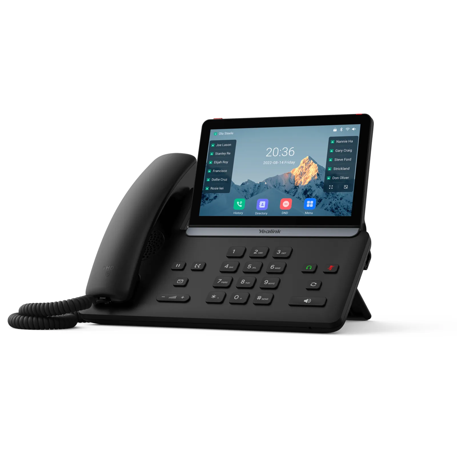 Teléfono IP Ejecutivo SIP-T87W de Yealink con Pantalla Táctil Ajustable de 7 Pulgadas Wi-Fi 6 Bluetooth 5.0 y Cancelación de Ruido por IA