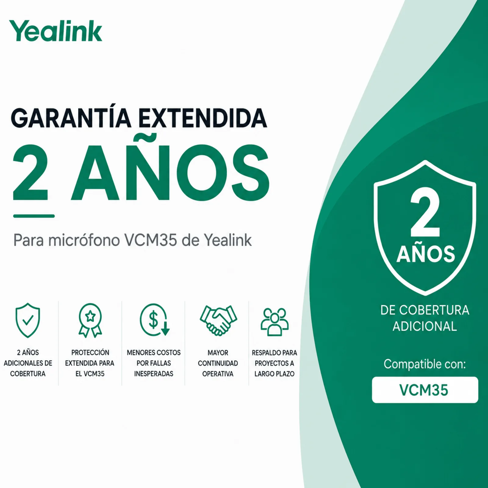 Garantia Extendida de 2 años para micrófono VCM-35 de Yealink