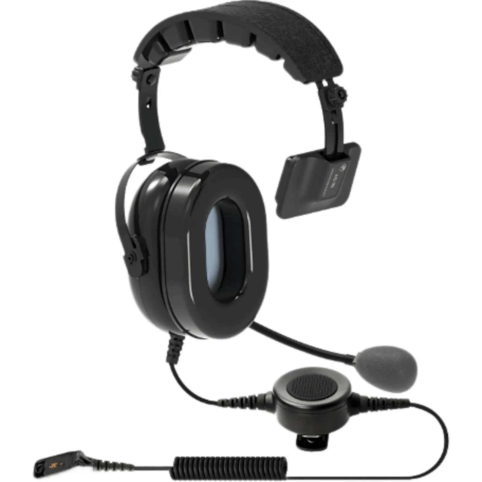 Auricular Unilateral / Reducción de Ruido Pasiva 28 dB / Micrófono de Brazo Flexible / Botón PTT / Diadema Ajustable / Almohadilla de Silicona Reemplazable