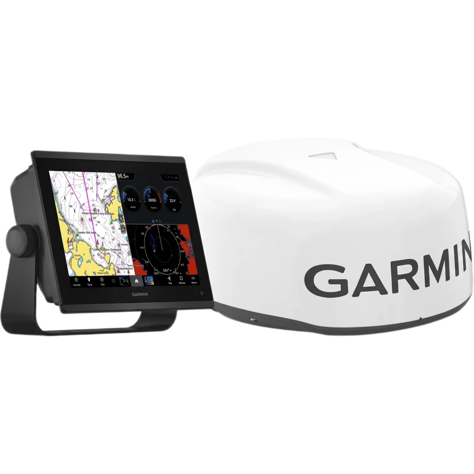Plotter Navegación Marino / Pantalla Táctil 12.1" WXGA / Radar GMR 18 HD3 / Sonda CHIRP 1 kW / ClearVü y SideVü / Receptor 10 Hz GPS GLONASS Galileo / IPX7 / NMEA 2000 y 0183