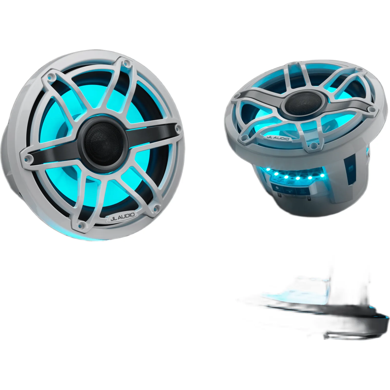 Bocinas Náuticas JL Audio M6 8.8" / Coaxial / LED Transflective / Rejilla Deportiva Blanca / 125 W RMS / 4 &Omega; / Respuesta 38 Hz-20 kHz / Polipropileno Relleno de Mica