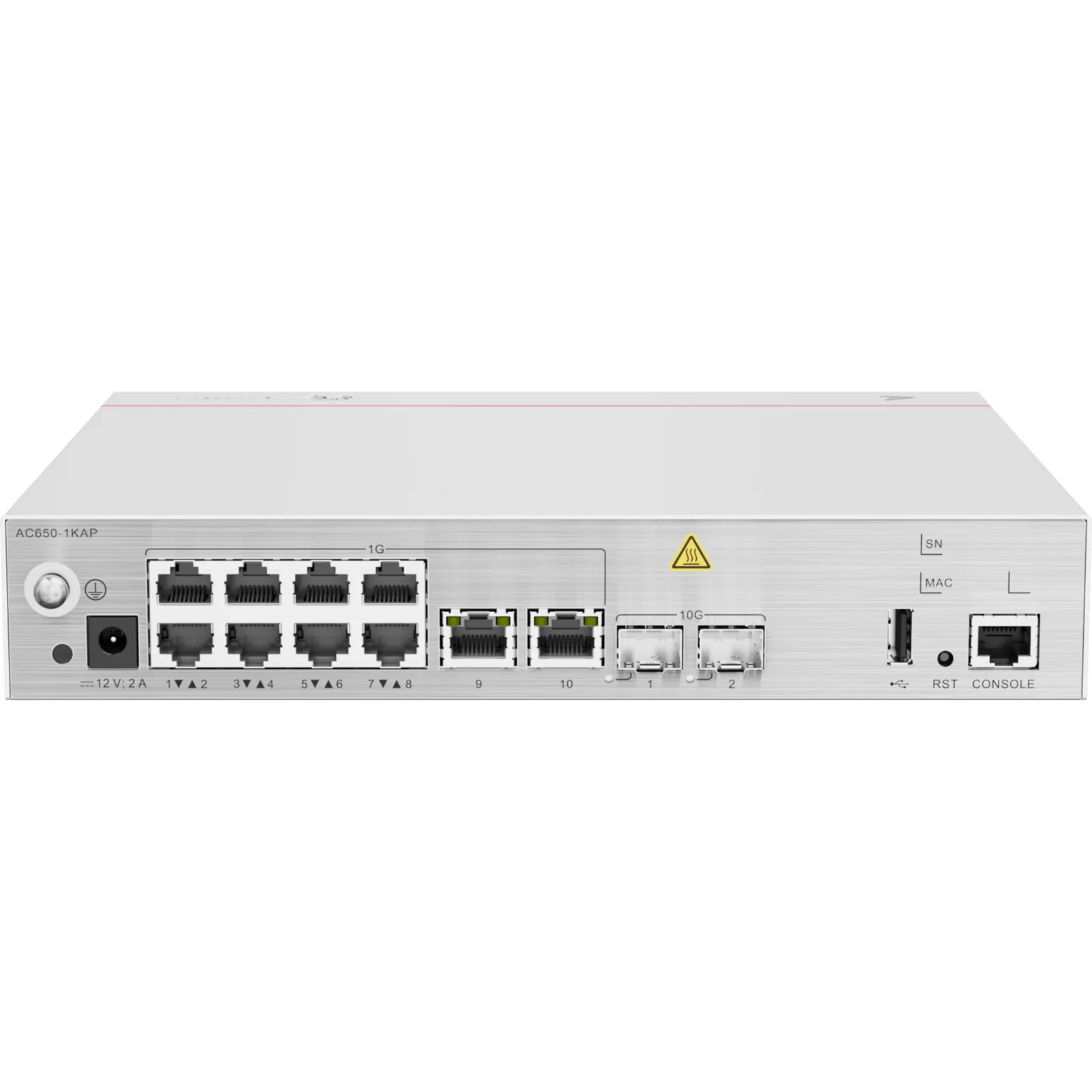 Controladora de Puntos de Acceso / 10 puertos 10/100/1000 Mbps / 2 puertos 10GE SFP+ / Hotspot 2.0 / Roaming Capa 2 y 3 / Rendimiento 12 Gbps / Soporta 1,024 Puntos de acceso Huawei eKit