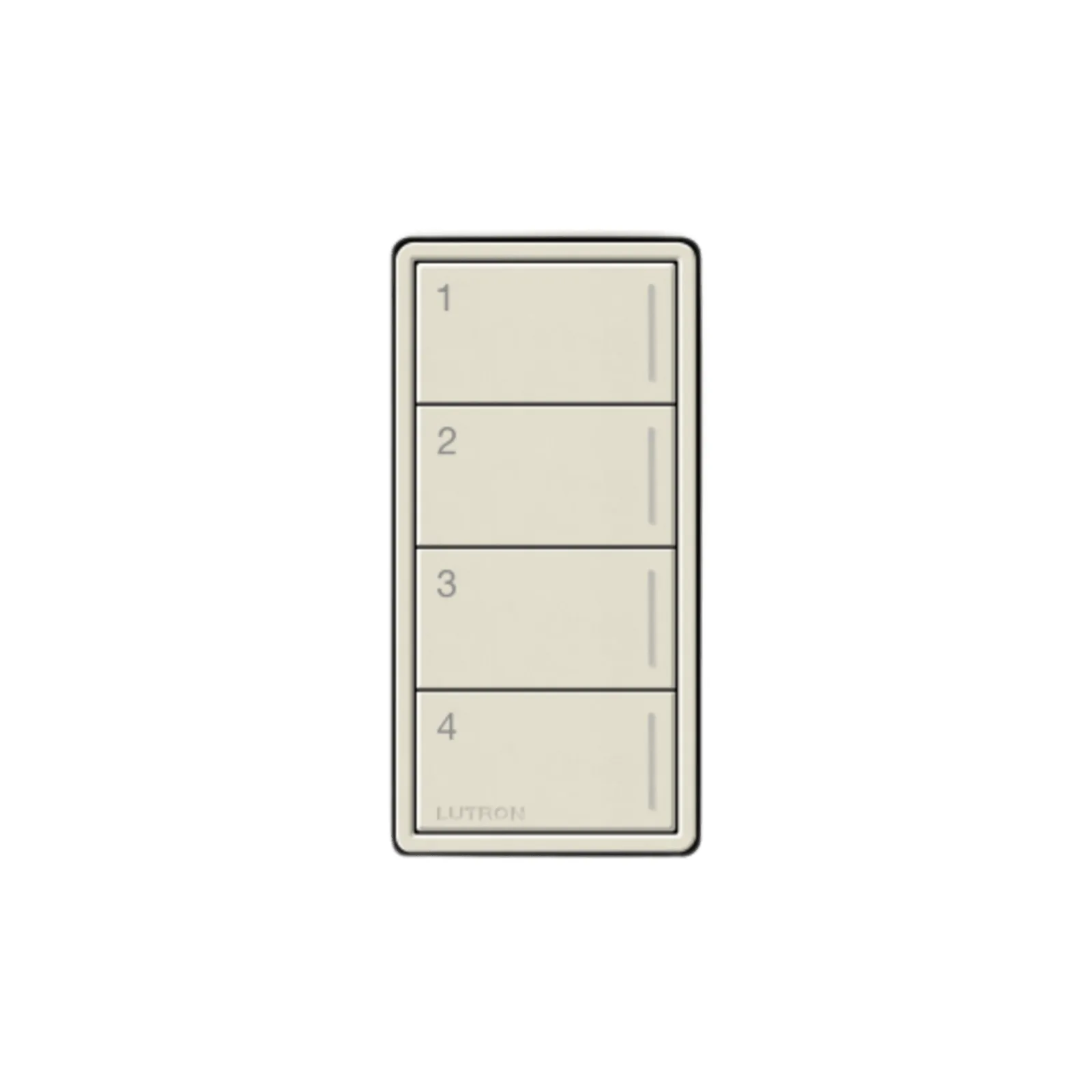 Botonera Sunnata de 4 botones para caja de pared, retroiluminada y grabable, RadioRA 3, color Taupe