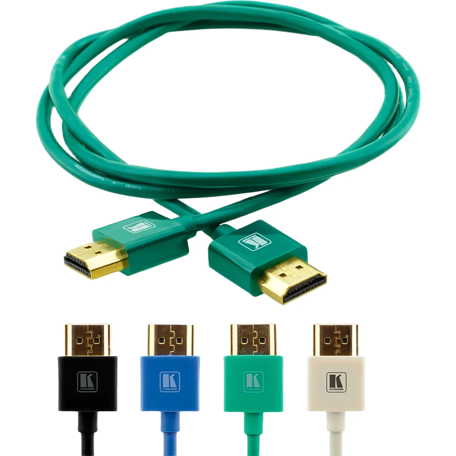 Cable HDMI Ultra Delgado Alta Velocidad con Ethernet | 4K@60Hz (4:4:4) | 18Gbps | Conector HDMI Delgado 16 mm (0.63 in) | Radio de Curvatura 36 mm (1.42 in) | Triple Blindaje | Conectores Chapados en Oro 24K | 1.8 m | Verde