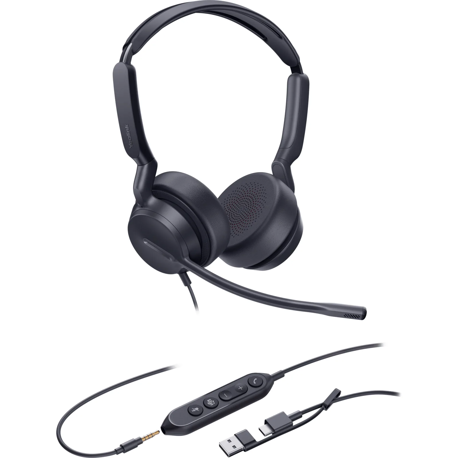 Audífonos Yealink UH42 SE Dual USB C/A con Cancelación de Ruido por IA para Llamadas y Videoconferencias