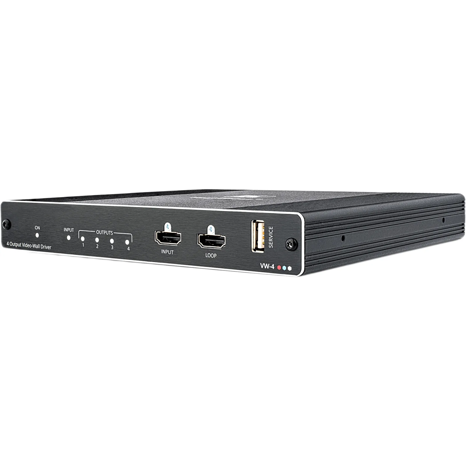 Controlador de Video Wall | 4 Salidas HDMI | 1 Entrada HDMI | 1 Salida HDMI Loop | Resolución Máxima de Entrada 4K@60Hz (4:4:4) | Resolución de Salida 1080p | HDCP 2.2 y 1.4 | Escalable hasta 64 Pantallas | Configuración v&iacu