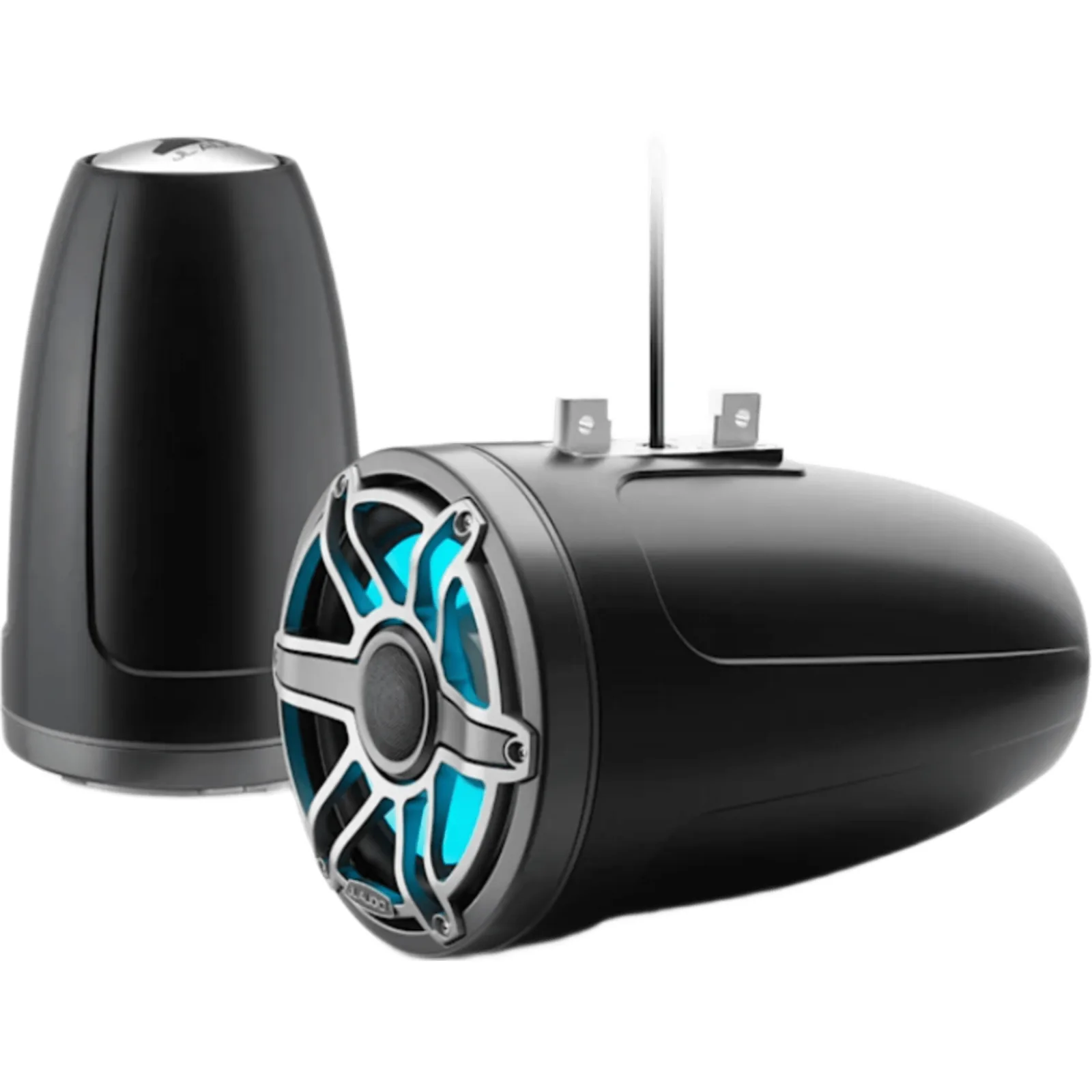 Bocinas Cerradas para Torre / JL Audio M6 / 8.8" / Coaxial Cerrado / LED Transflective™ / Rejilla Deportiva de Titanio / 125 W RMS / 4 &Omega; / 38 Hz - 20 kHz / 90.5 dB / Cable 16 AWG 3 m (10 pies) / Cable LED 20 AWG 3 m (10 pies)