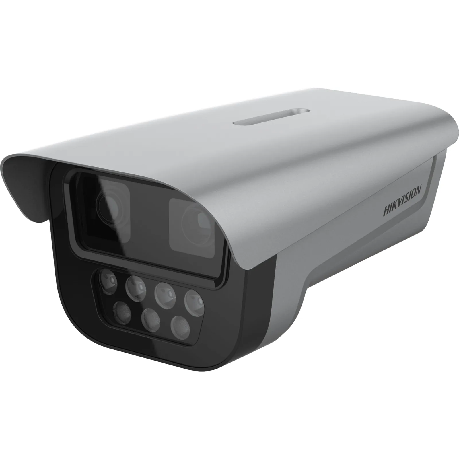 Cámara de Monitoreo Inteligente / Doble Sensor 4 Megapixel (2688×1520) / Doble Lente 8-32 mm y 10-50 mm / IR 50 m (164 ft) / WDR 140 dB / H.265-H.264-MJPEG / Reconocimiento de Placas LPR / Detección de Vehículos y Rostros / IP67