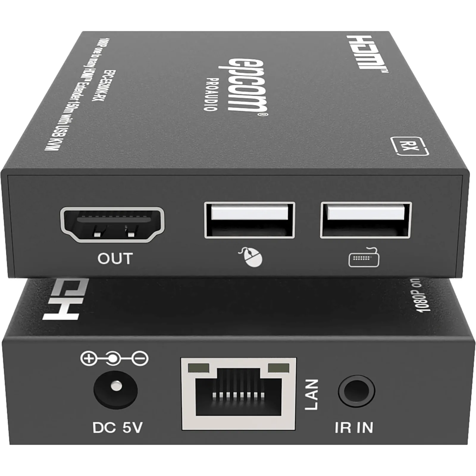 Extensor HDMI con KVM | Sobre IP | Transmisión hasta 150m | Cat5e/6 | HDCP 1.4 | 1080p | Control IR | Compatible con Switch 1G