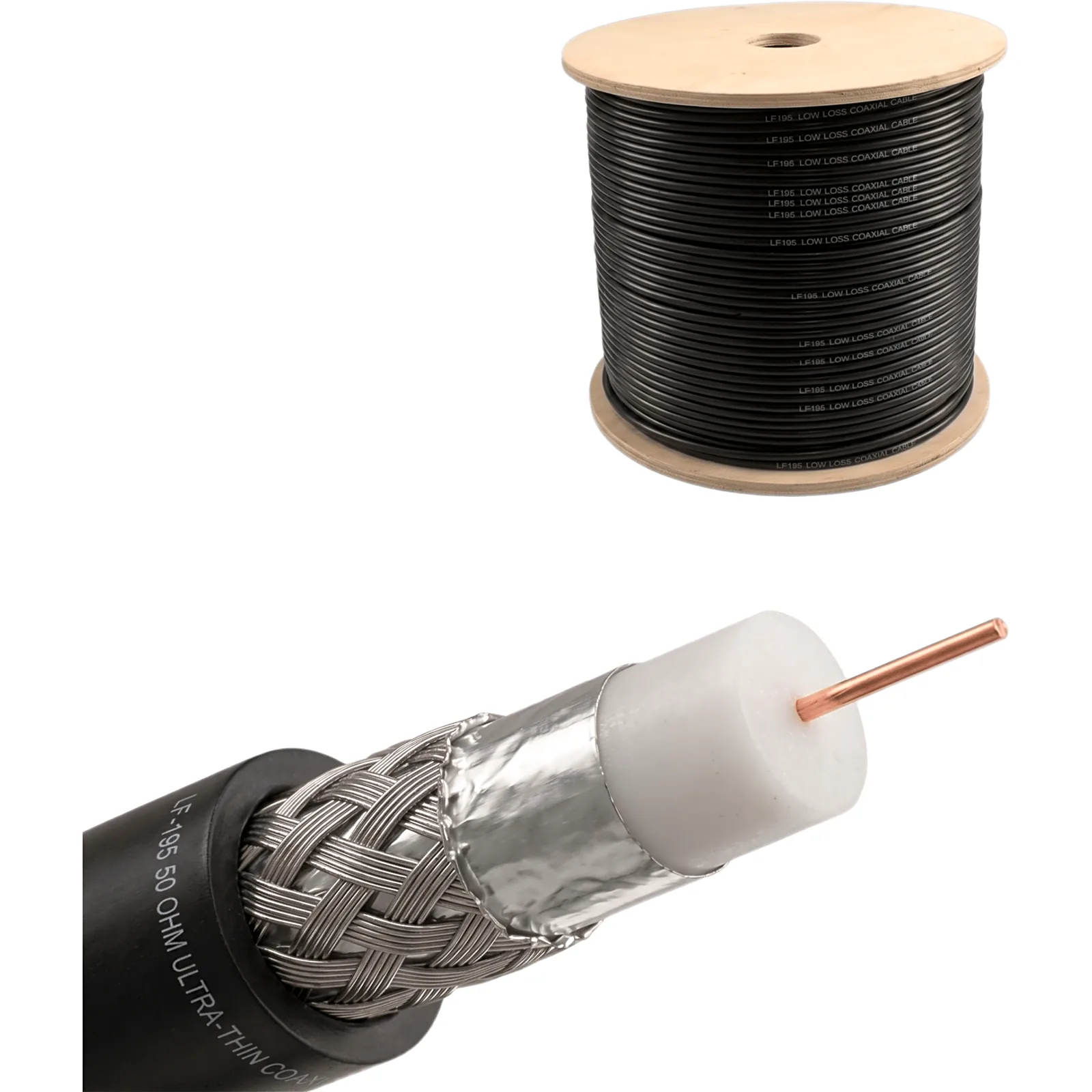 Rollo de 100 Metros de LP195 de 50 Ohms | Cable Coaxial Profesional